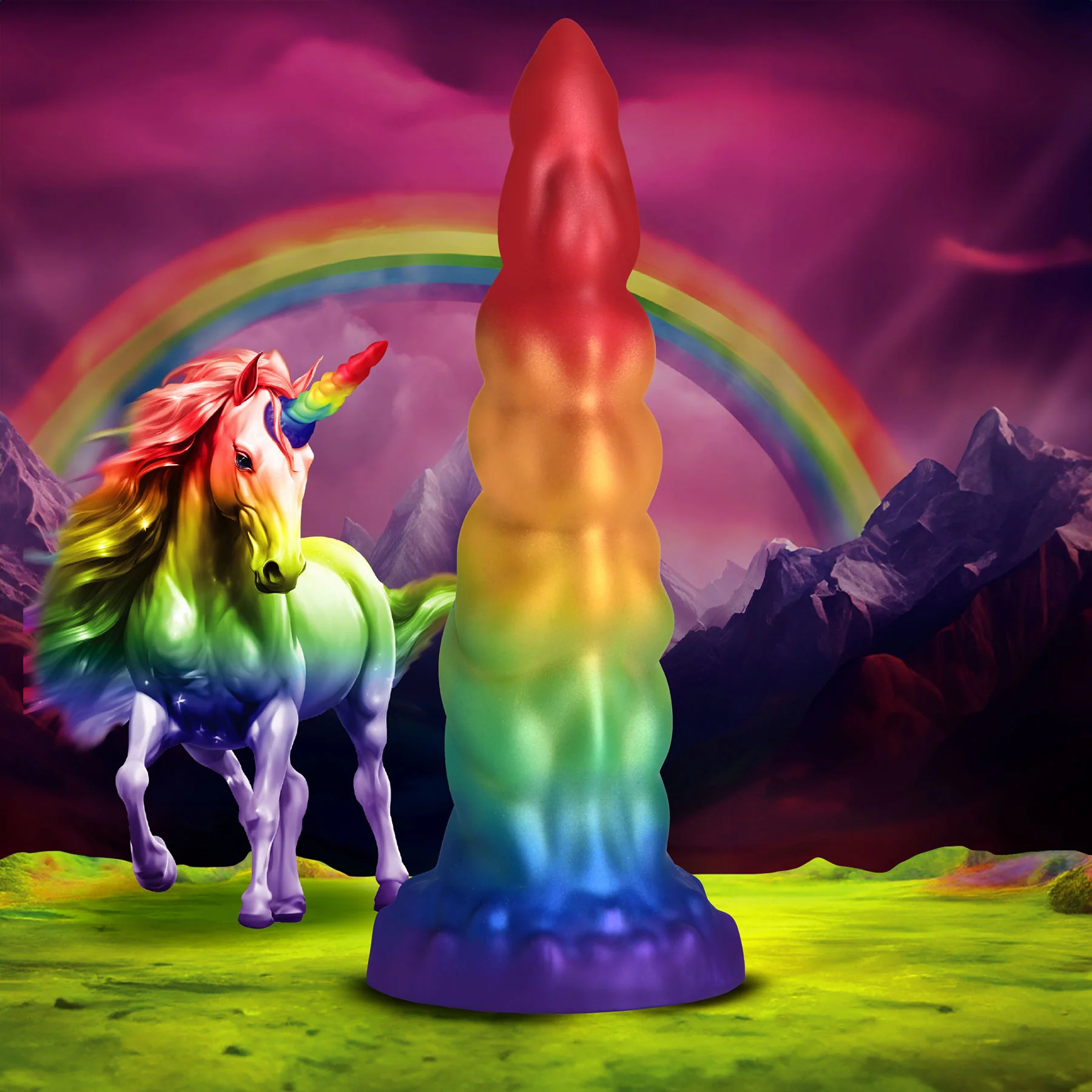 Magic Rider Unicorn 6.8" Silicone Suction Cup Dildo By Creature Cocks - Image 11