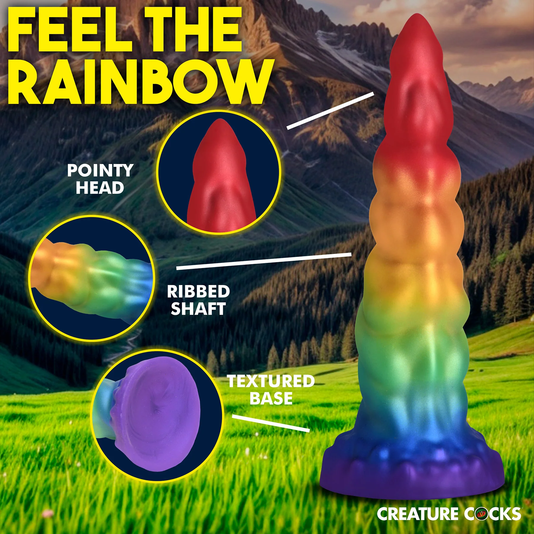 Magic Rider Unicorn 6.8" Silicone Suction Cup Dildo By Creature Cocks - Image 4