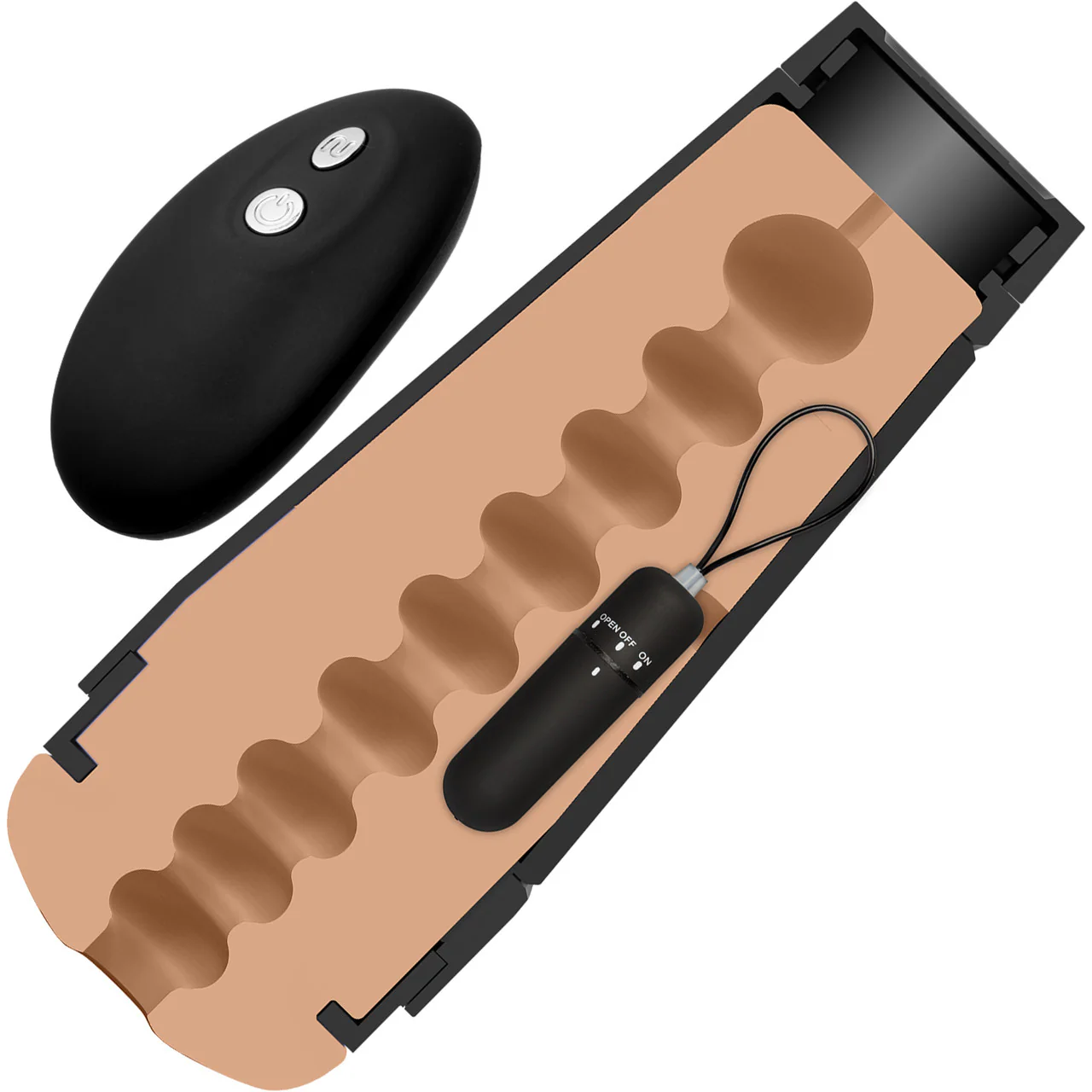 Main Squeeze Original Vibro Pussy Vibrating Penis Masturbator by Doc Johnson - Vanilla - Image 4