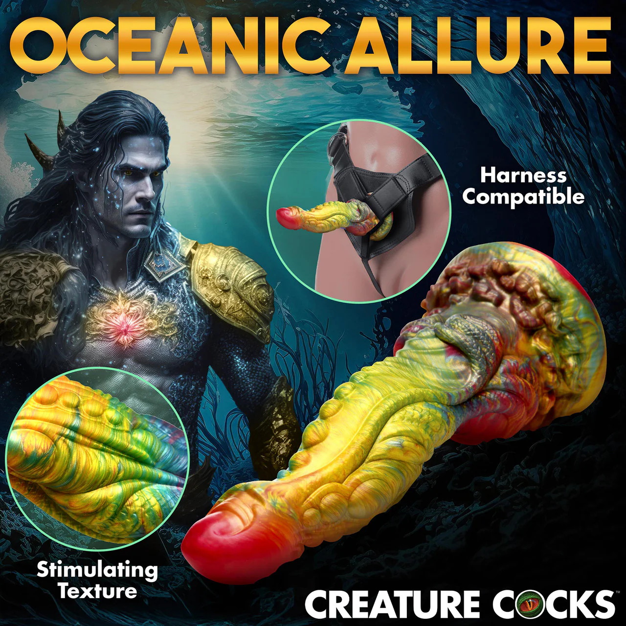 Majestic Merman 10" Silicone Suction Cup Dildo By Creature Cocks - Image 13