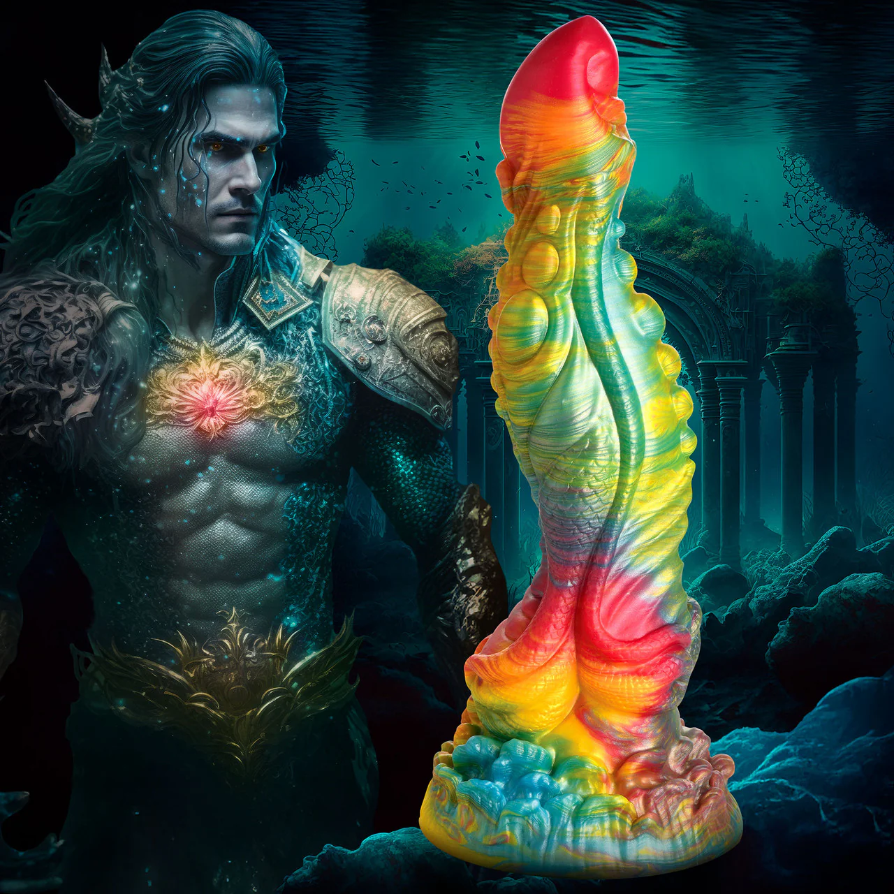 Majestic Merman 10" Silicone Suction Cup Dildo By Creature Cocks - Image 14