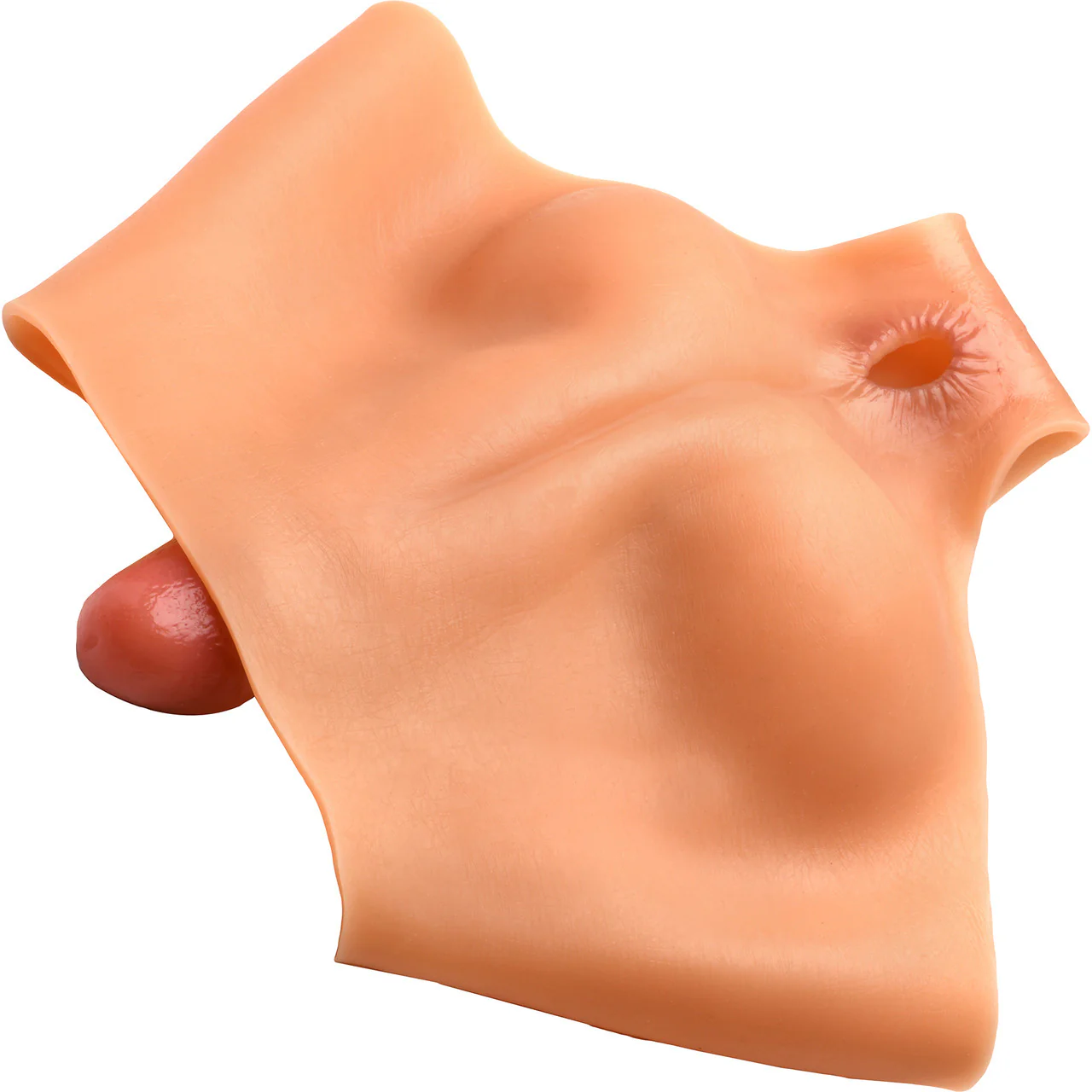 Master Series Boner Briefs Silicone Wearable Penis Panties With Posable Dildo - Vanilla - Image 12