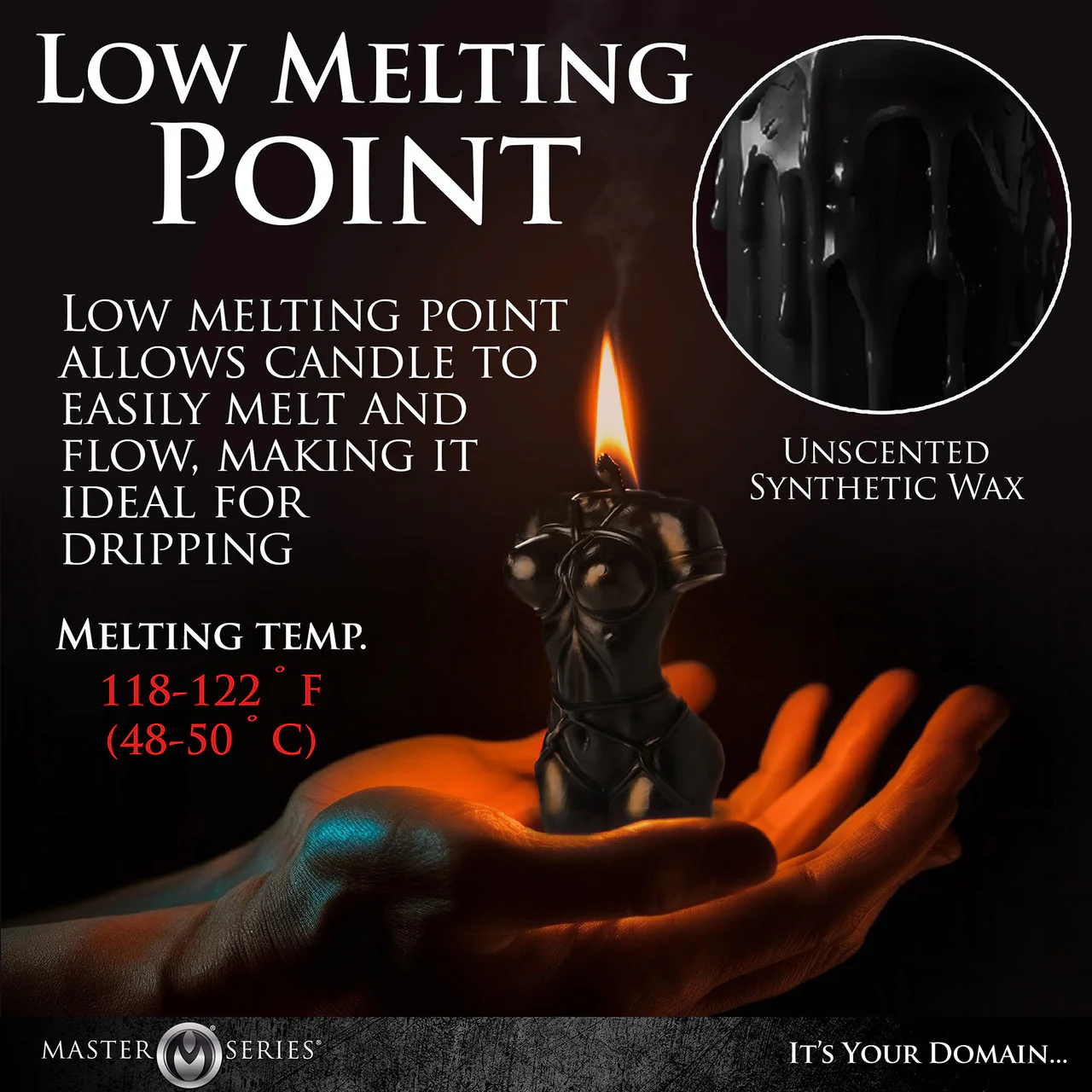 Master Series Bound Goddess Drip Candle - Black - Image 10