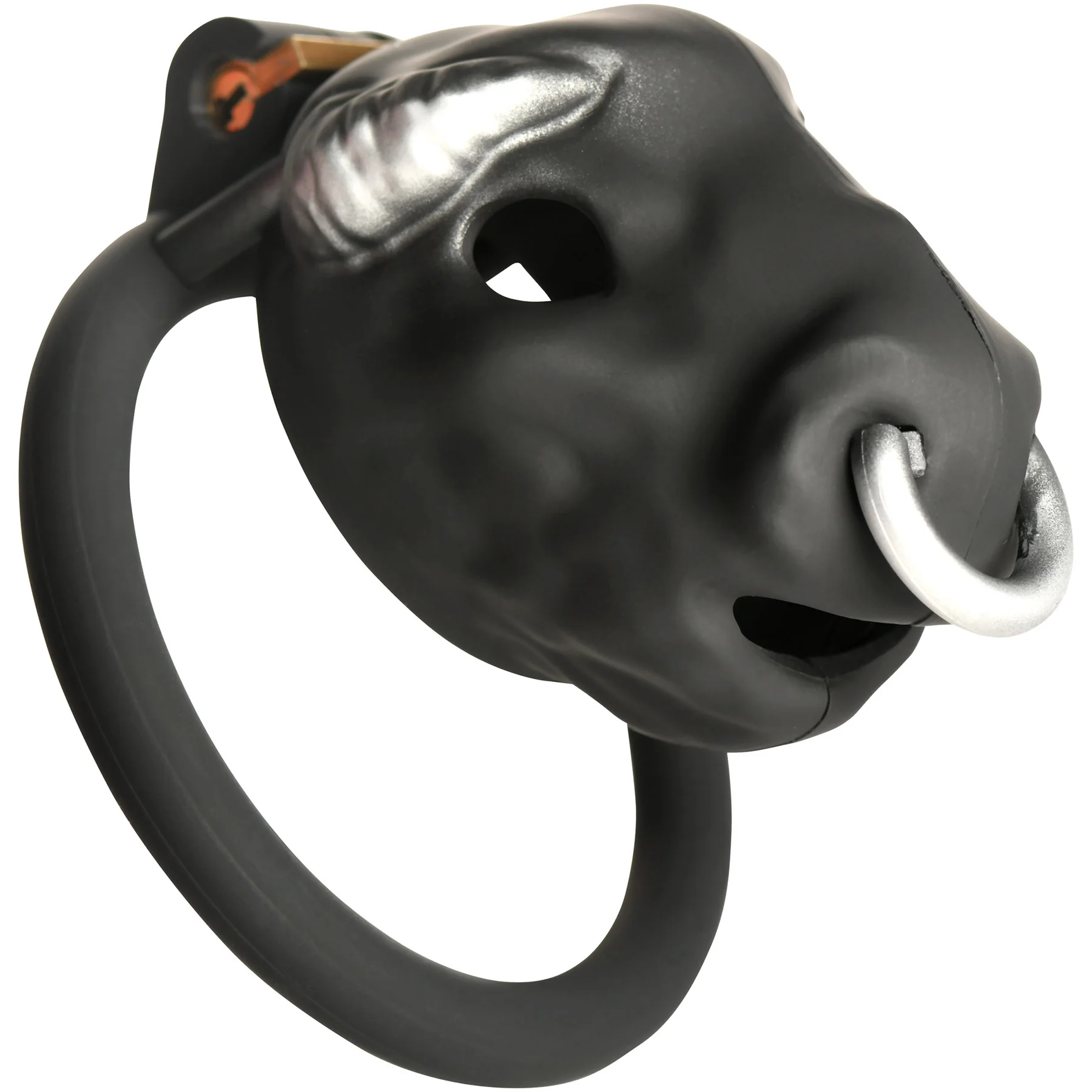 Master Series Bull Chastity Cage With 4 Gradually Sized Rings - Image 7