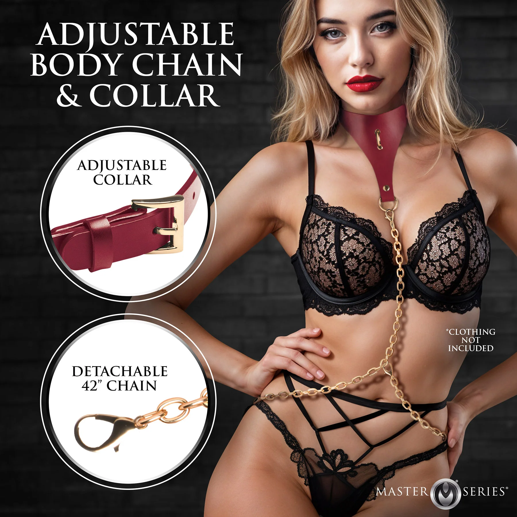 Master Series Captivate Collar With Body Chain - Image 14
