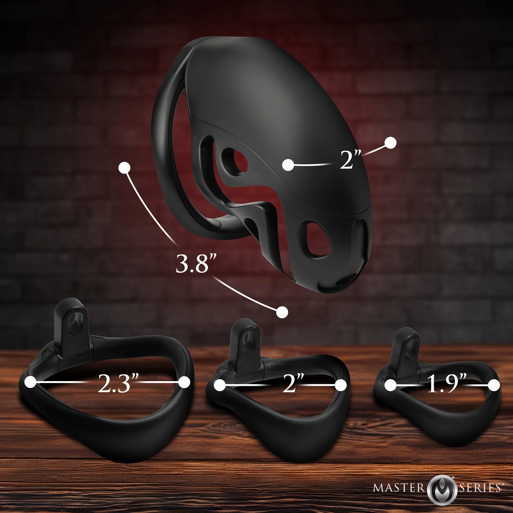 Master Series Captor Chastity Cage With 3 Size Rings - Image 6