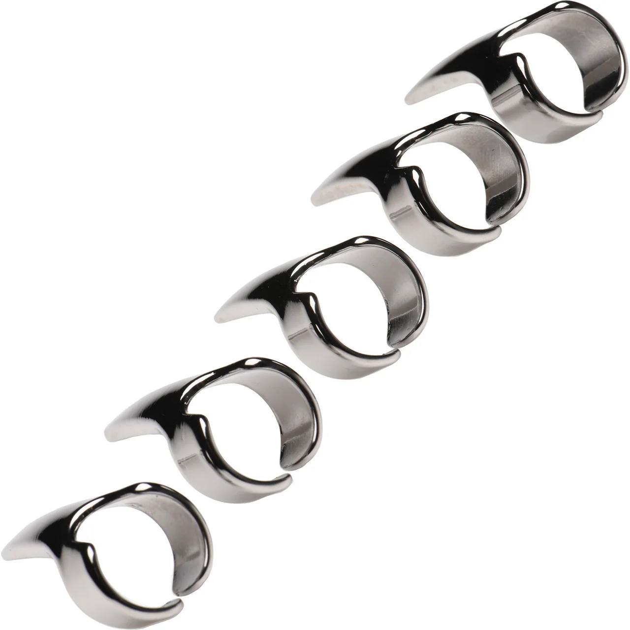Master Series Clawed 5-Piece Sensational Fingertip Play Rings - Stainless Steel - Image 4