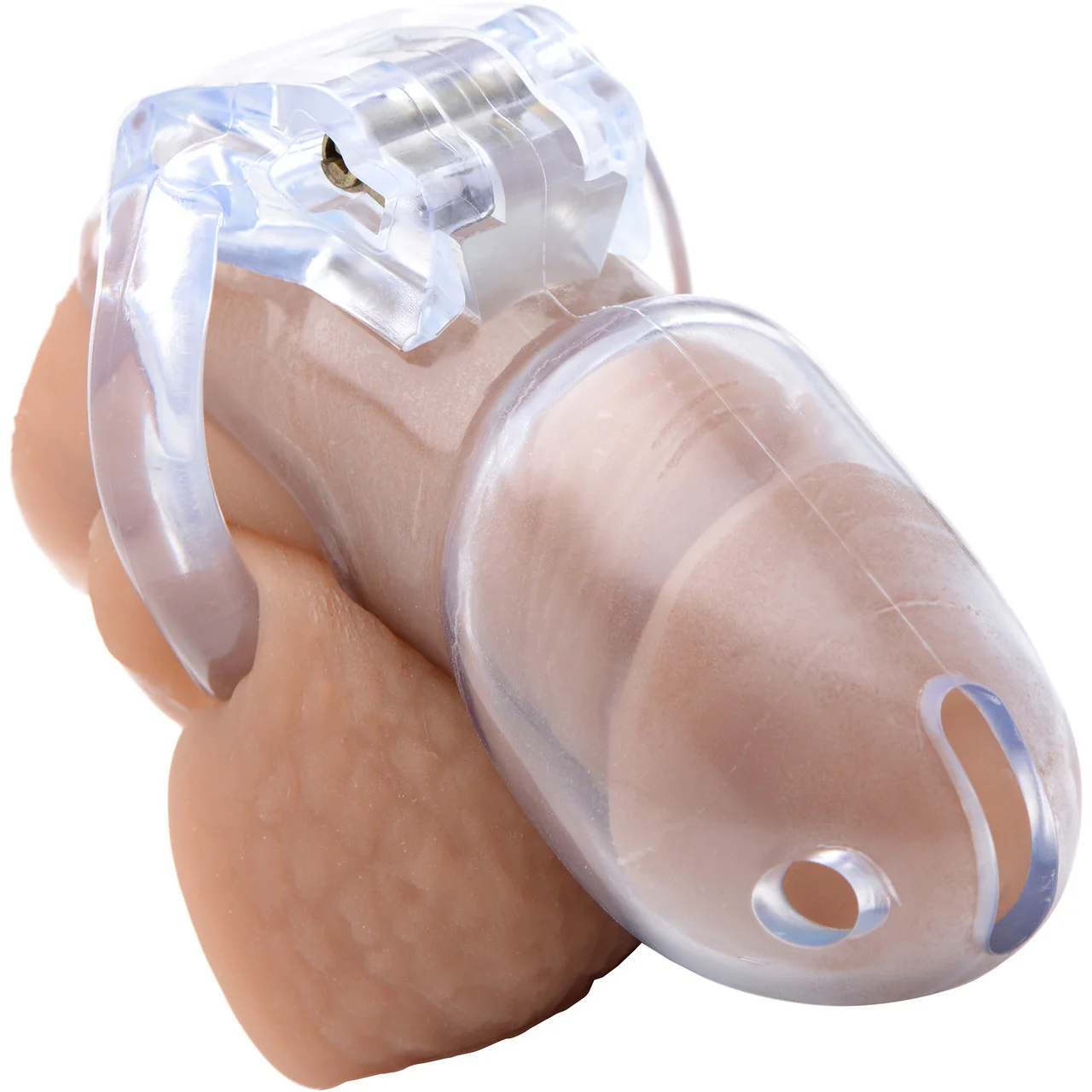 Master Series Clear Captor Chastity Cage With Keys - Large, Clear - Image 4