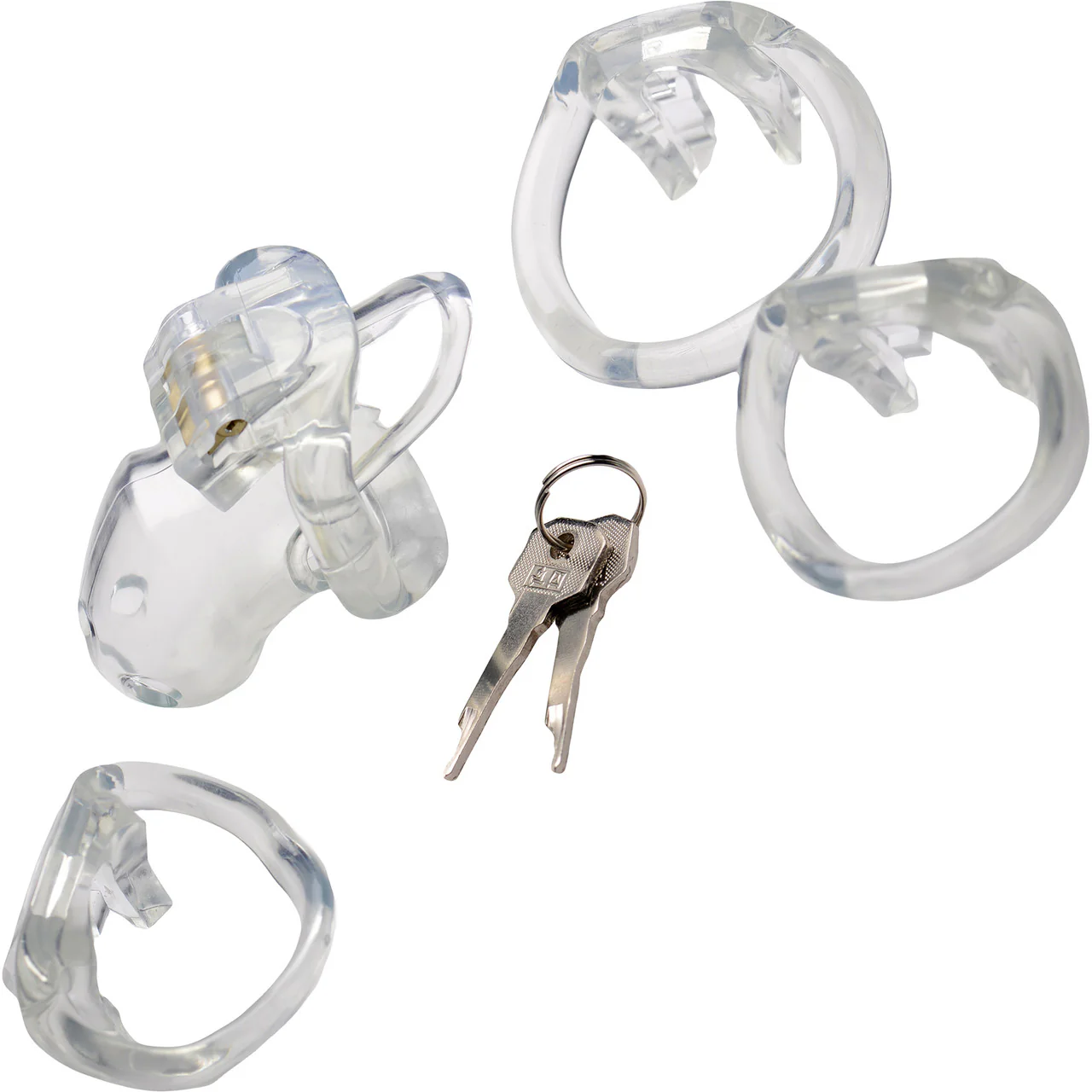Master Series Clear Captor Chastity Cage With Keys - Small, Clear - Image 5