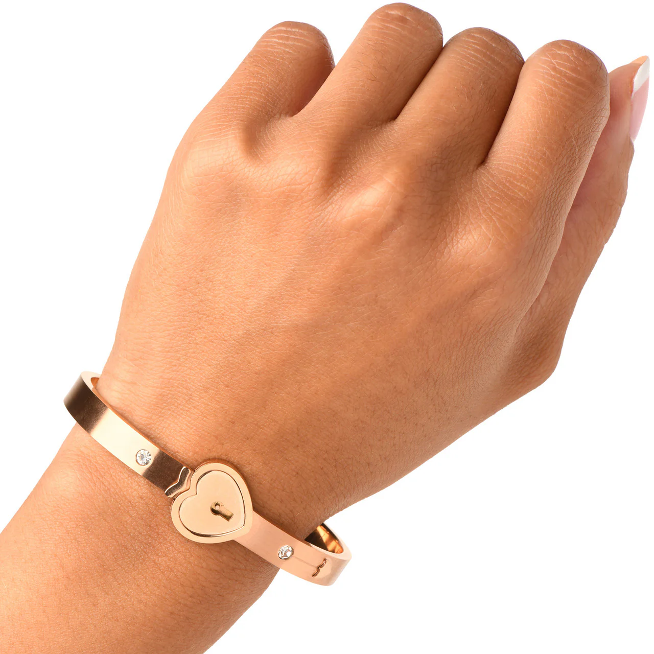 Master Series Cuffed Locking Bracelet & Key Necklace - Rose Gold - Image 4