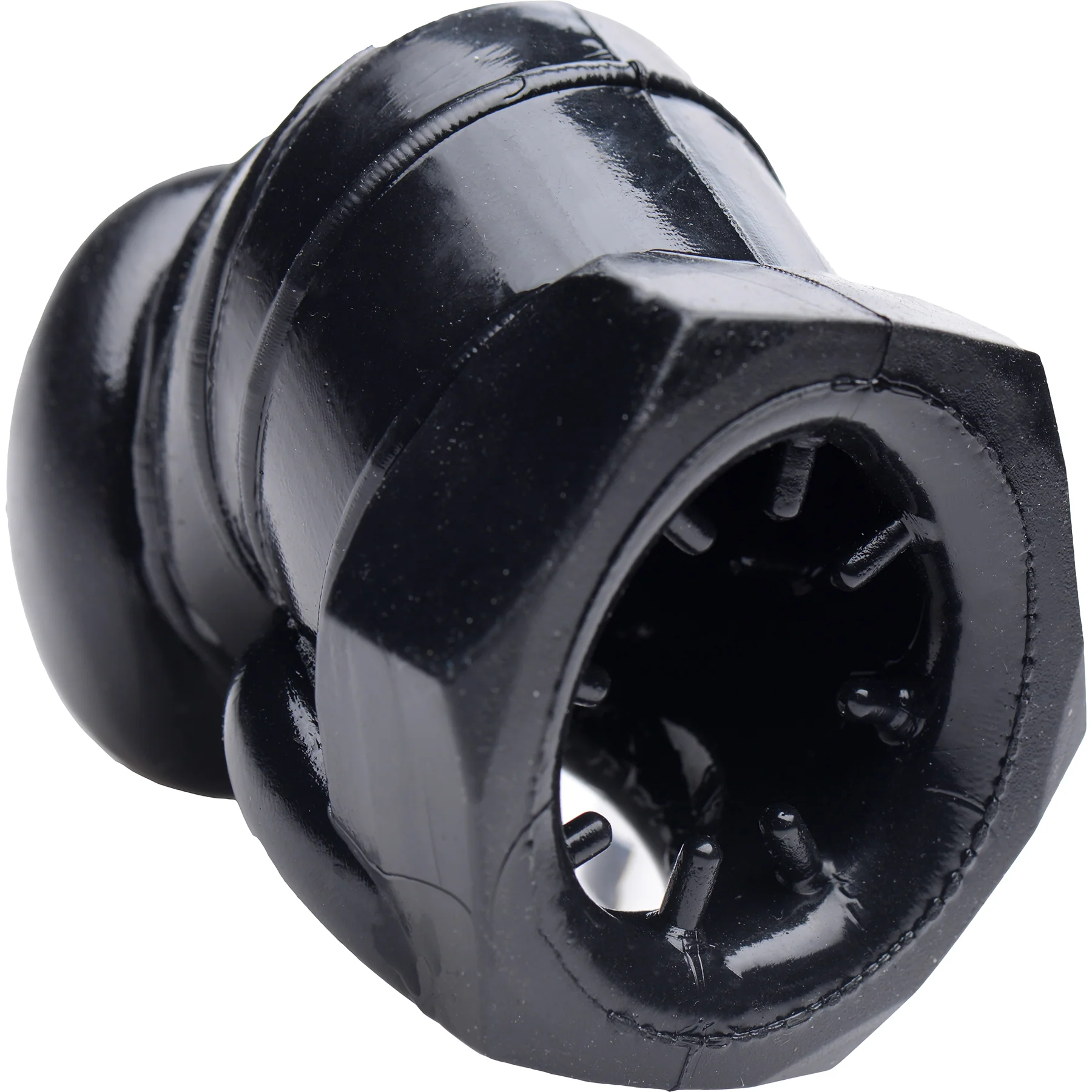 Master Series Detained Restrictive Chastity Cage With Nubs - Black - Image 4