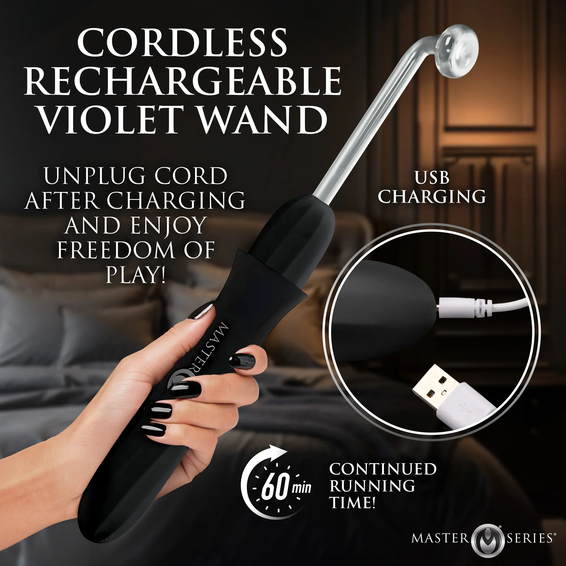 Master Series Elektra Rechargeable E-Stim Wand - Image 3