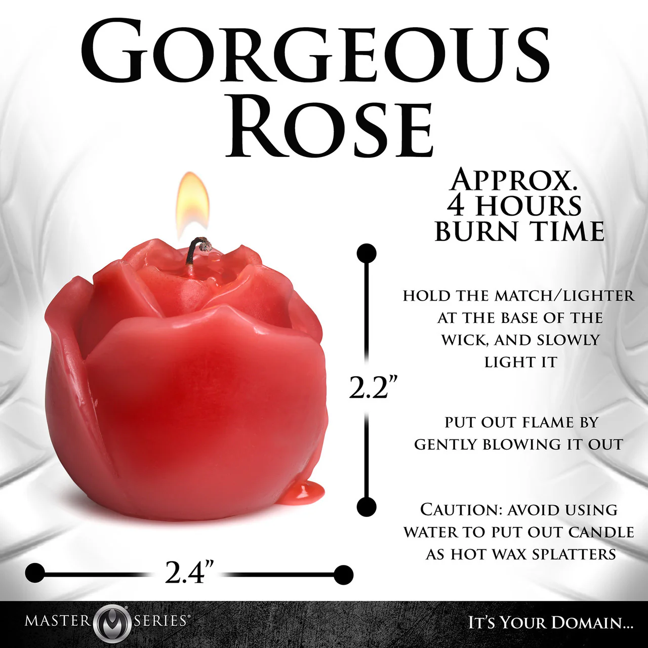 Master Series Flaming Rose Red Drip Candle - Image 8