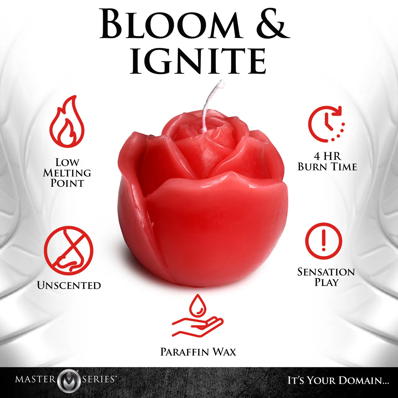 Master Series Flaming Rose Red Drip Candle - Image 9