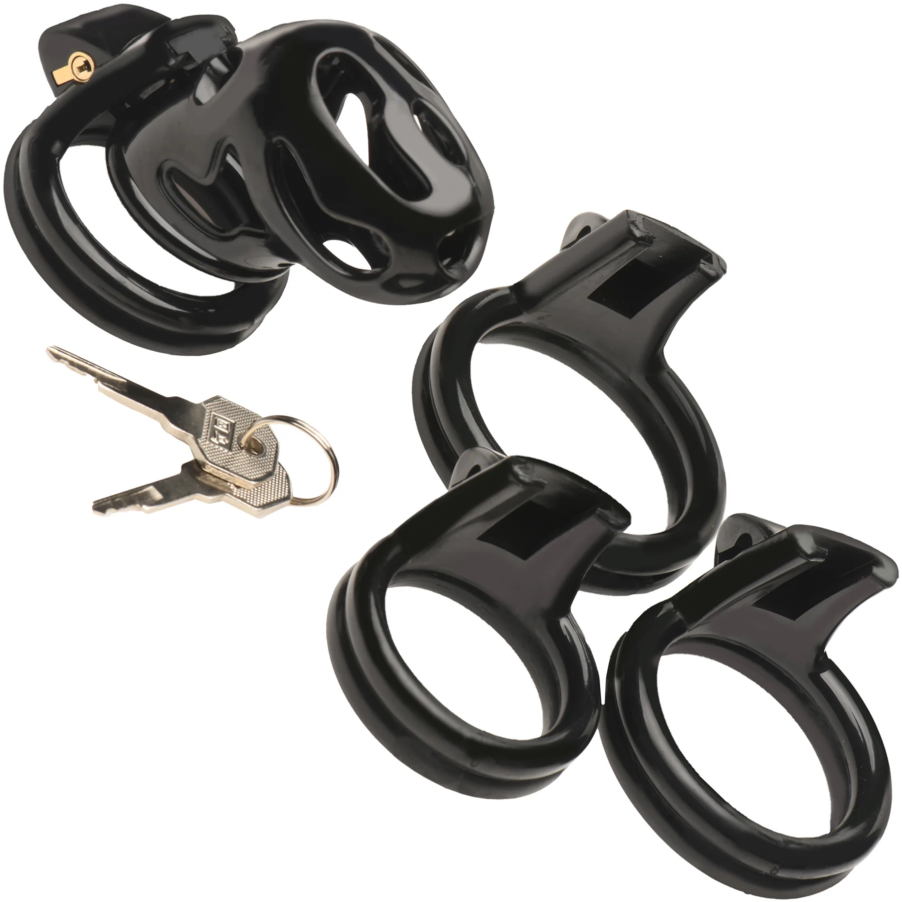 Master Series Hard Stop Double Ring Chastity Cage - Image 12