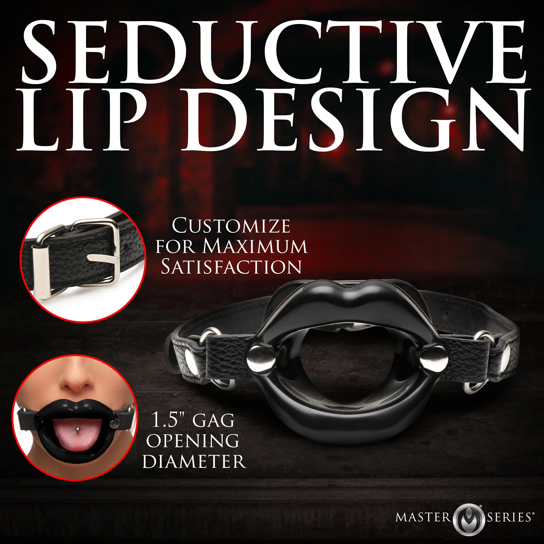 Master Series Juicy Lips Silicone Open Mouth Gag - Image 16