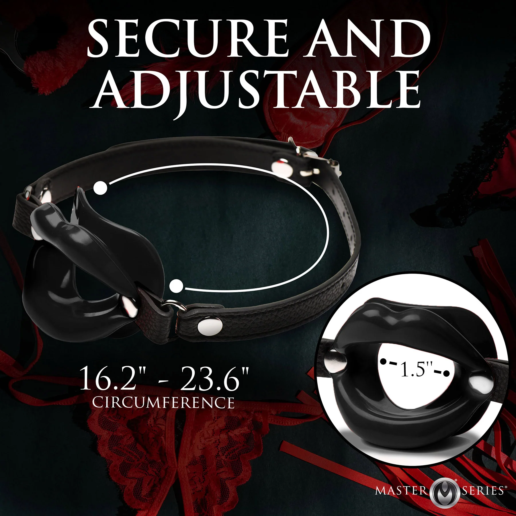 Master Series Juicy Lips Silicone Open Mouth Gag - Image 18