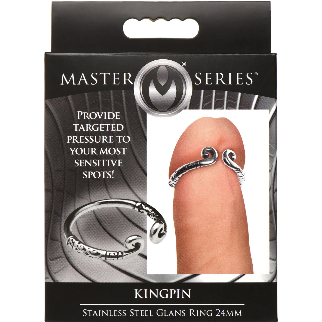 Master Series Kingpin .95" Stainless Steel Glans Penis Ring - Image 9