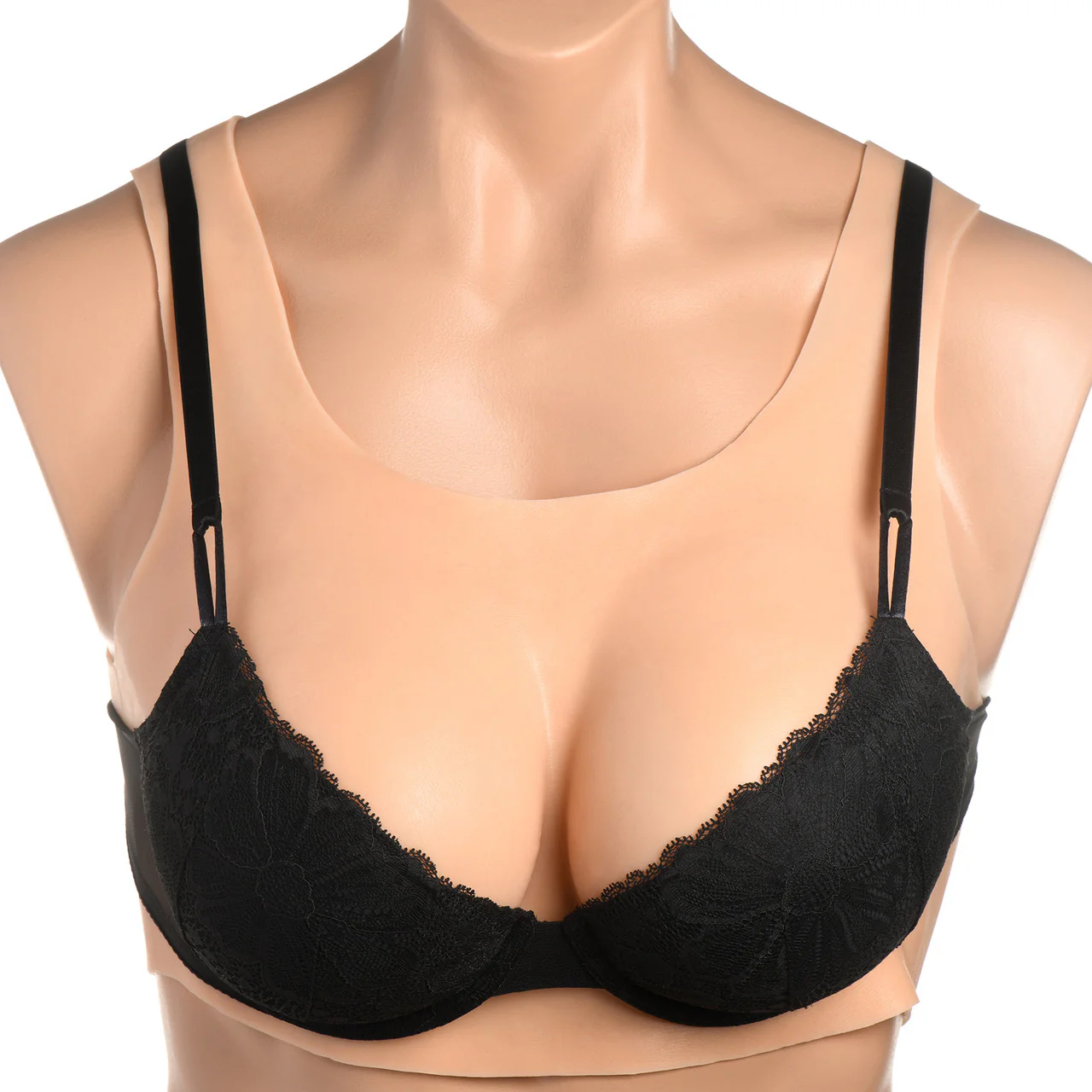 Master Series Perky Pair D-Cup Wearable Silicone Breasts - Vanilla - Image 10