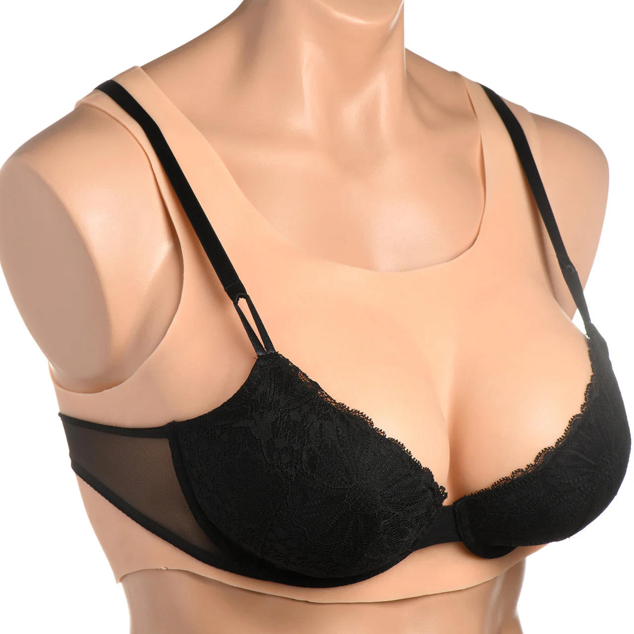 Master Series Perky Pair D-Cup Wearable Silicone Breasts - Vanilla - Image 15