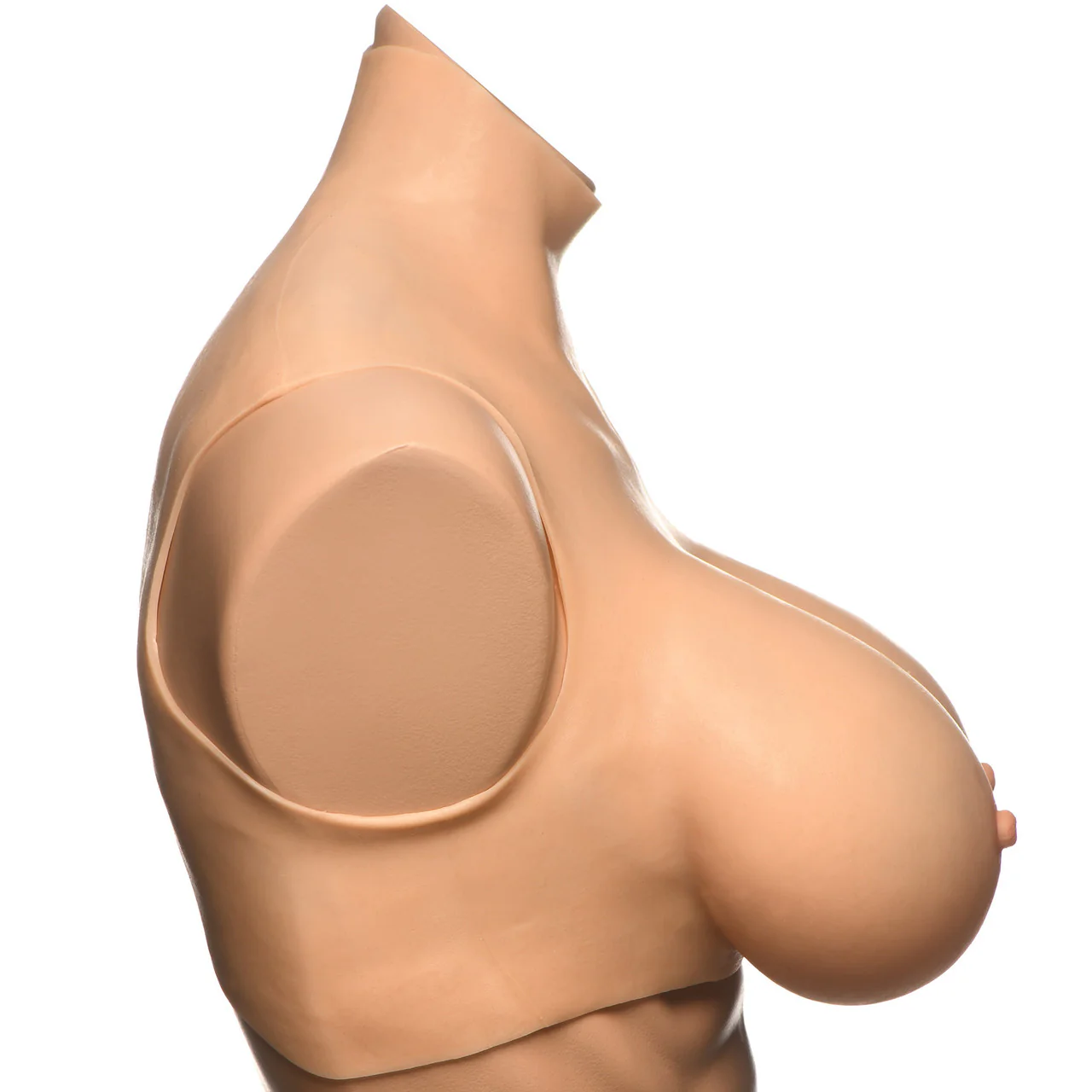 Master Series Perky Pair G-Cup Wearable Silicone Breasts - Vanilla - Image 3