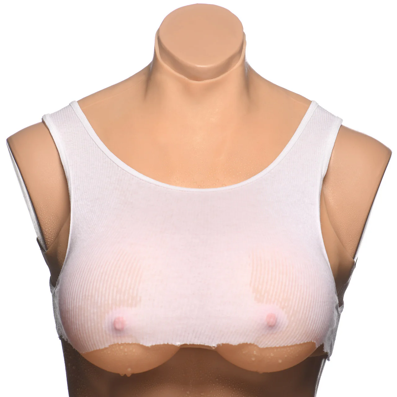 Master Series Perky Pair G-Cup Wearable Silicone Breasts - Vanilla - Image 6