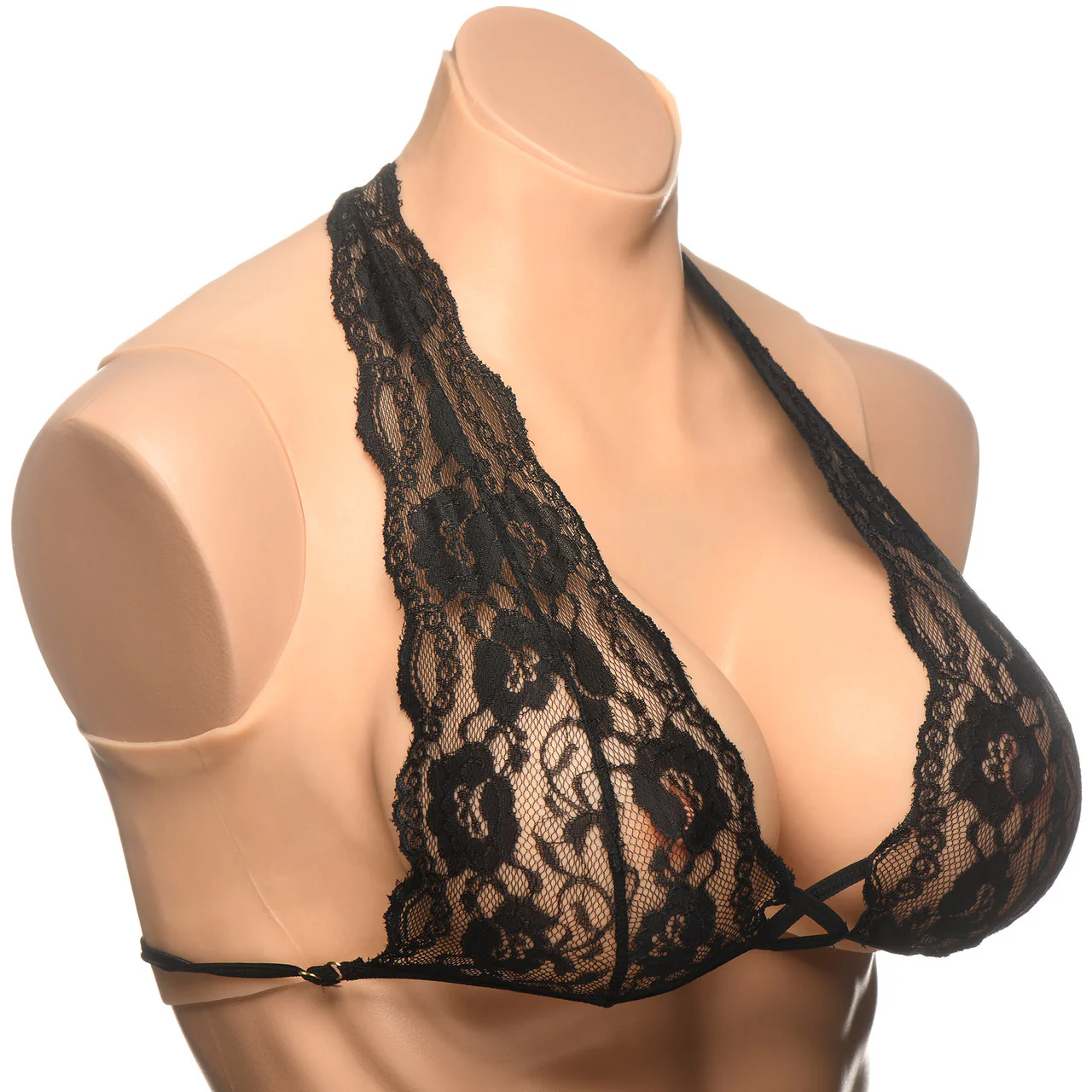Master Series Perky Pair G-Cup Wearable Silicone Breasts - Vanilla - Image 8