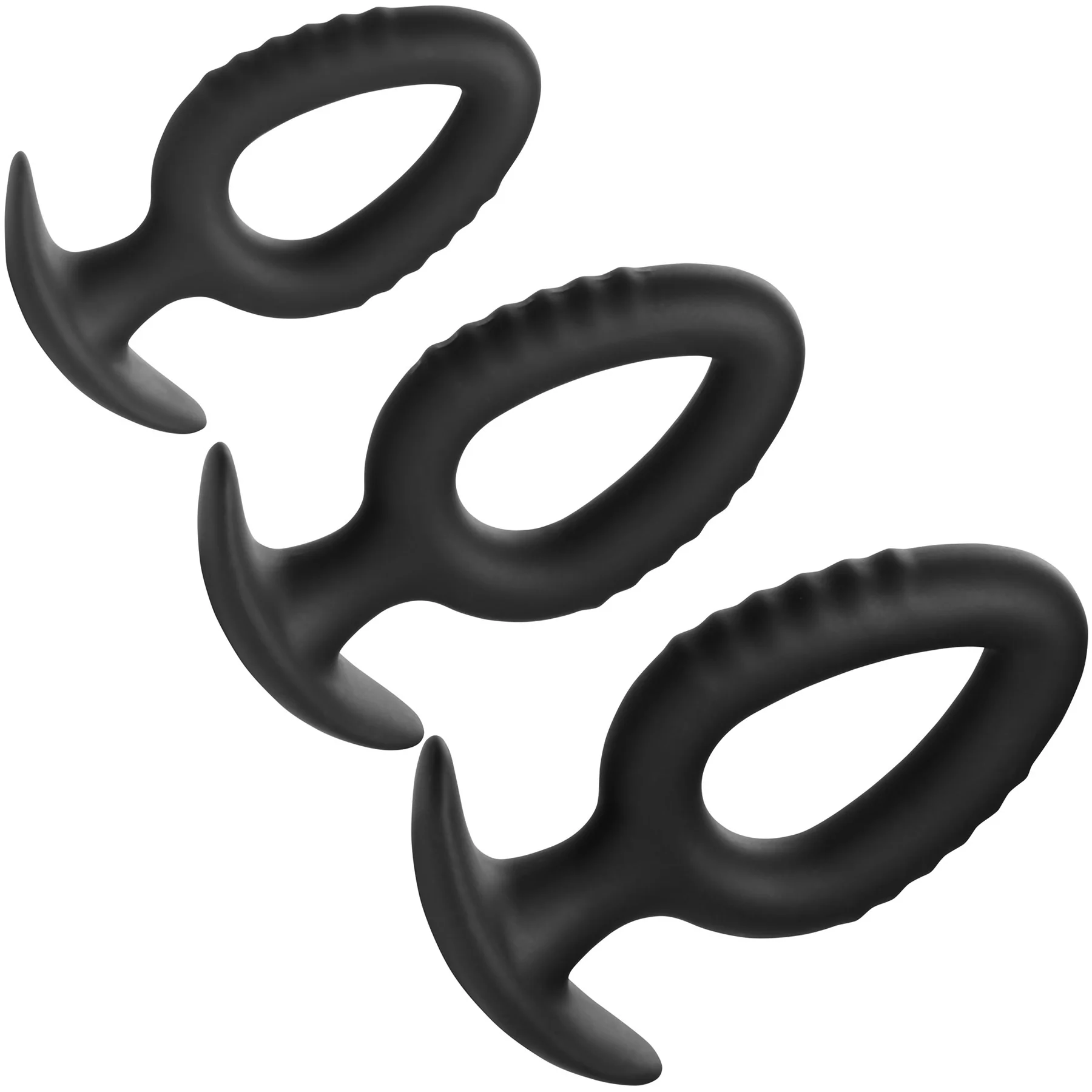 Master Series Pop Plugs 3 Piece Hollow Silicone Anal Trainer Set - Image 3