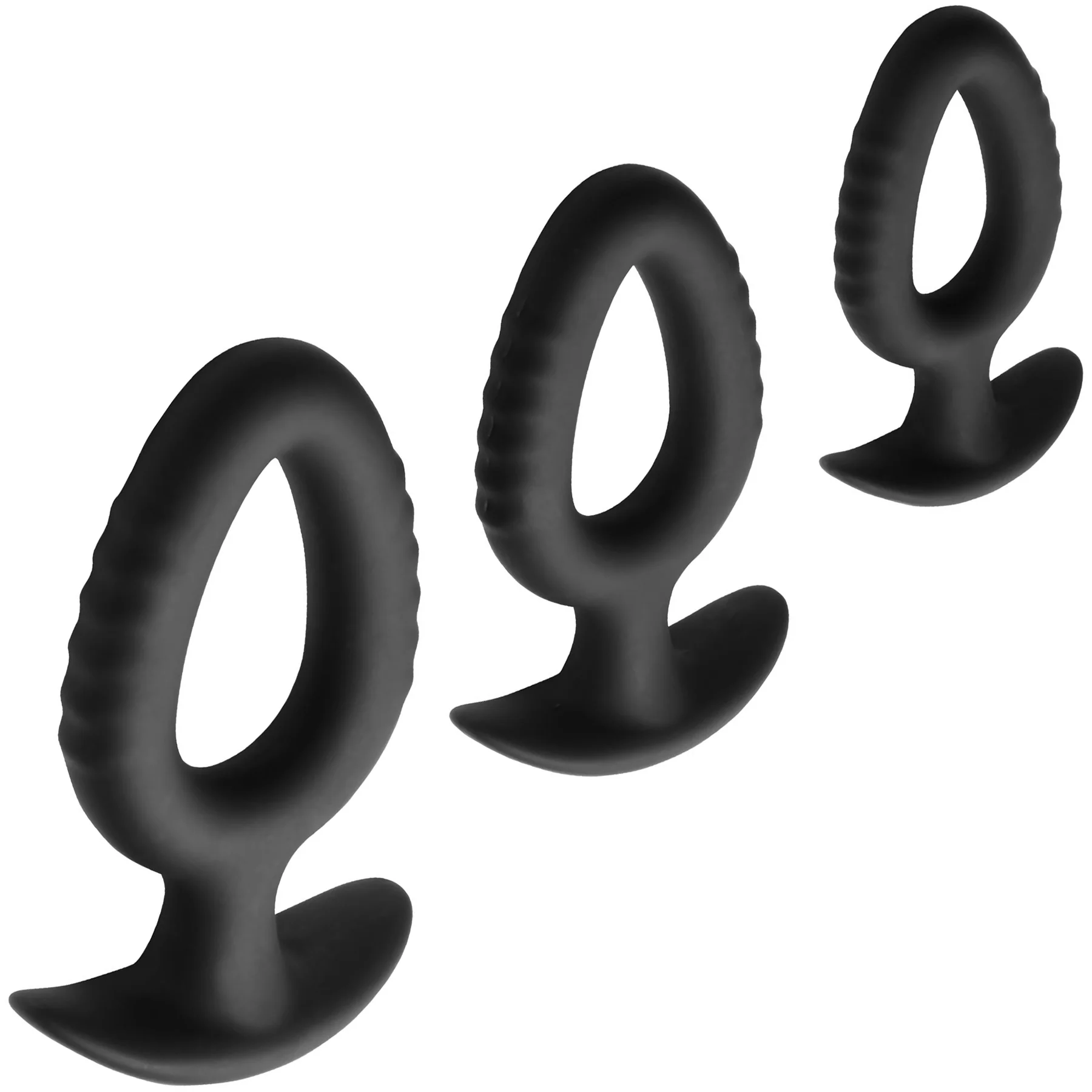 Master Series Pop Plugs 3 Piece Hollow Silicone Anal Trainer Set - Image 5