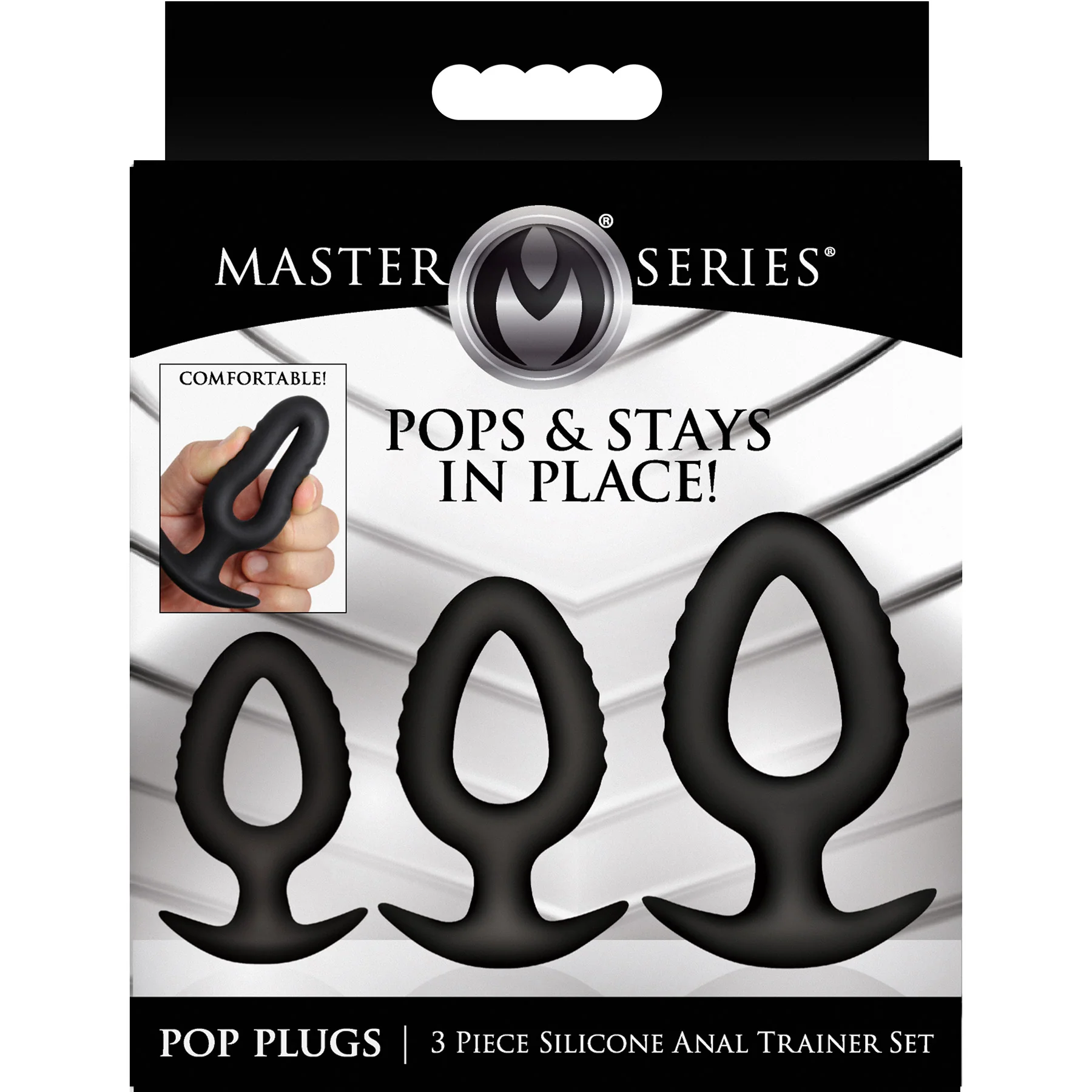 Master Series Pop Plugs 3 Piece Hollow Silicone Anal Trainer Set - Image 7