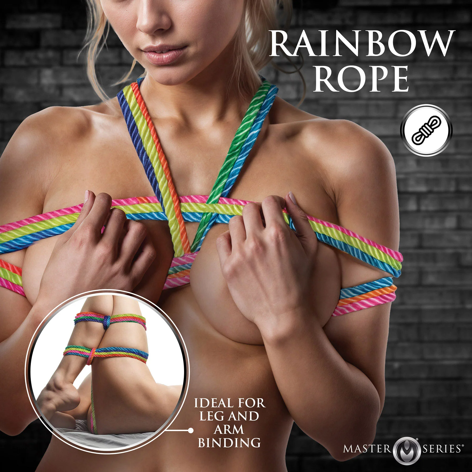 Master Series Rainbow Bondage Rope - Image 2