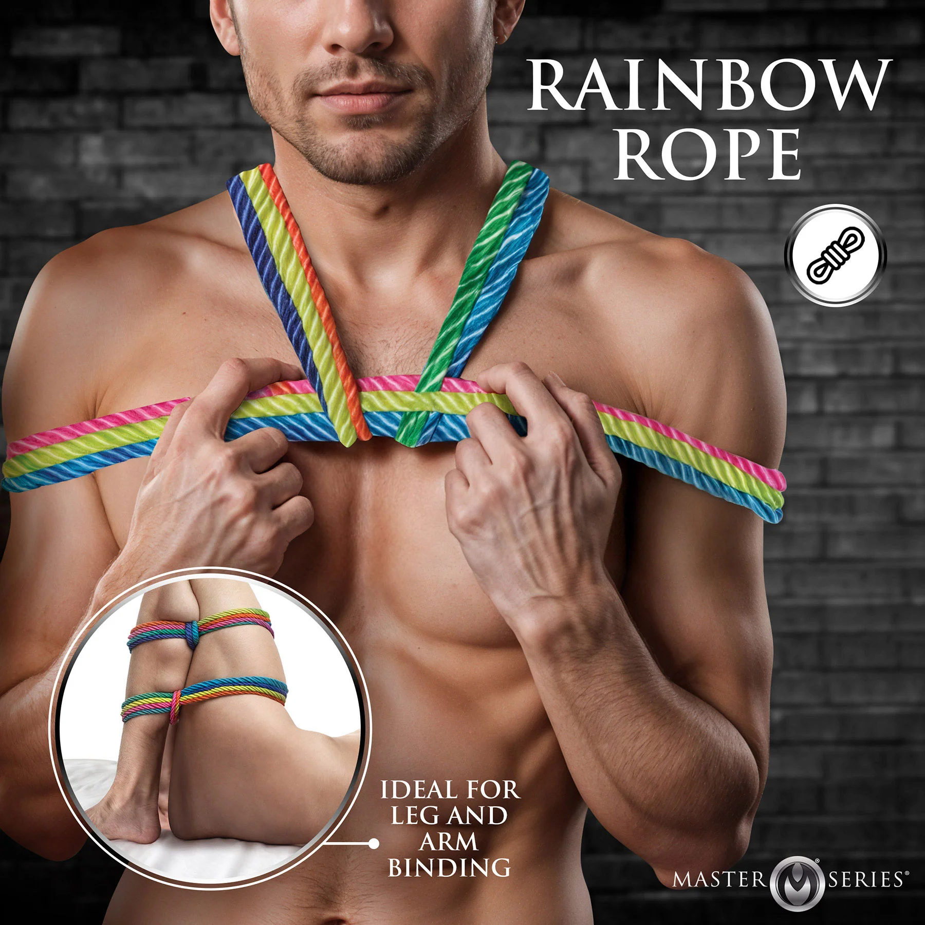 Master Series Rainbow Bondage Rope - Image 6