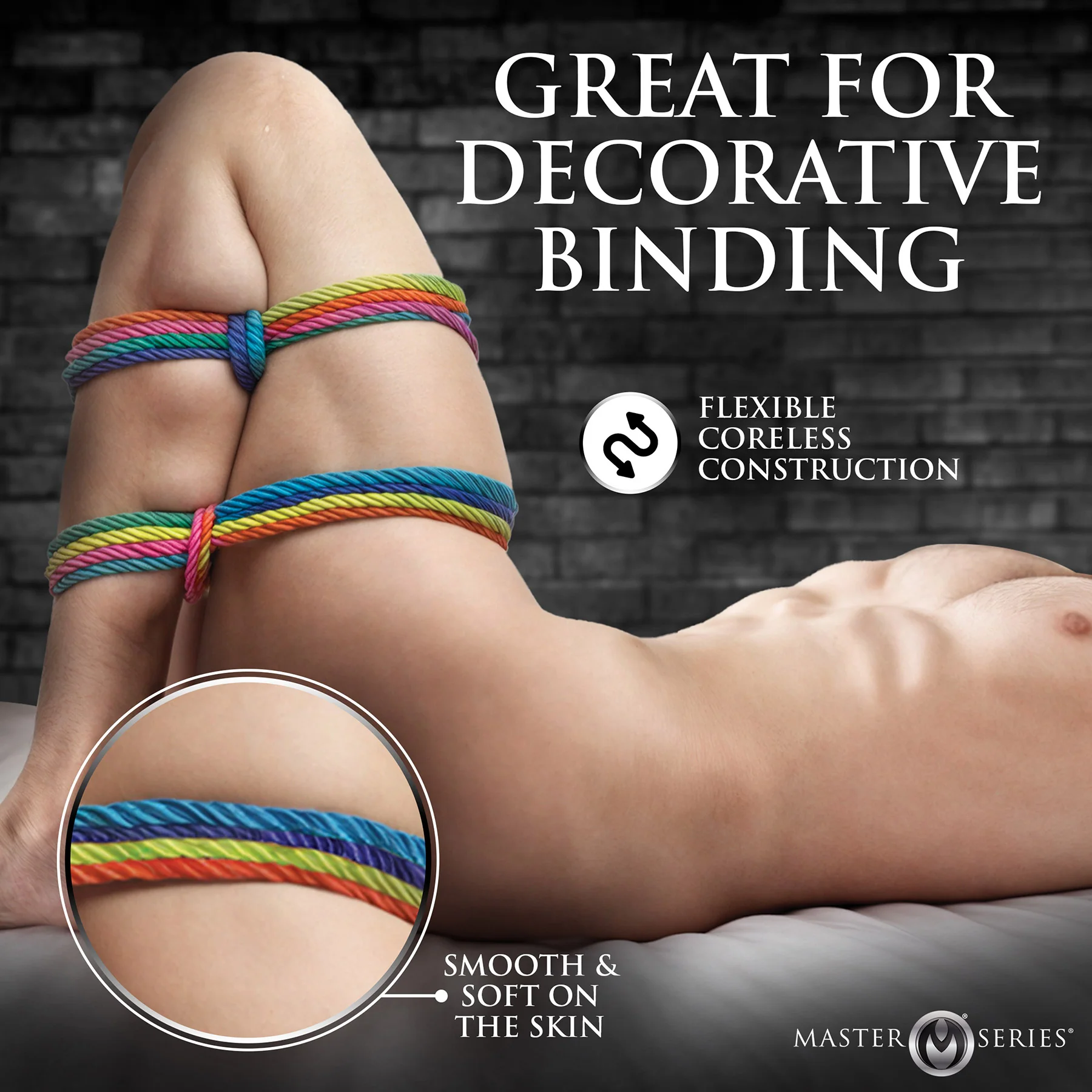 Master Series Rainbow Bondage Rope - Image 8