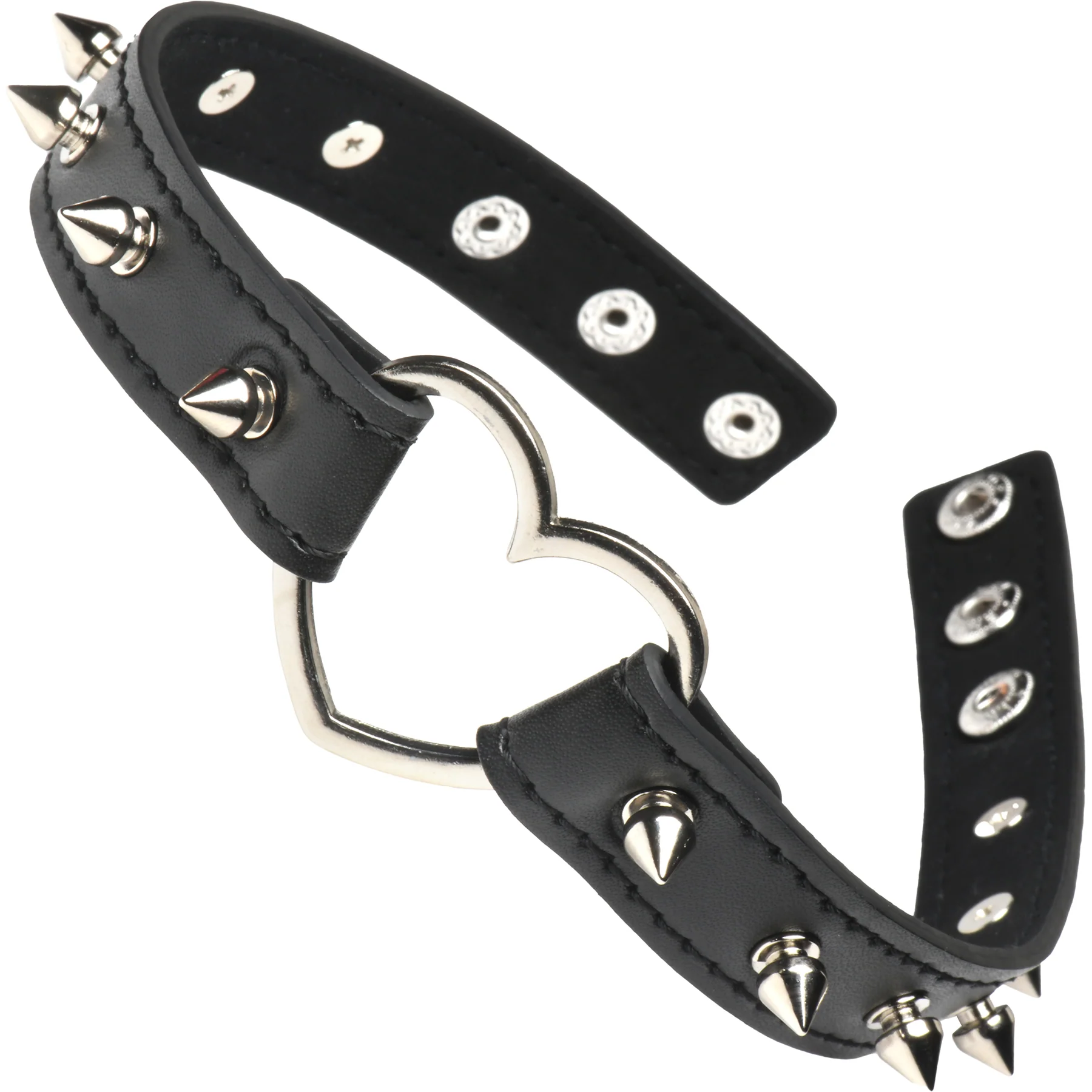 Master Series Spiked Heart Choker - Black - Image 3