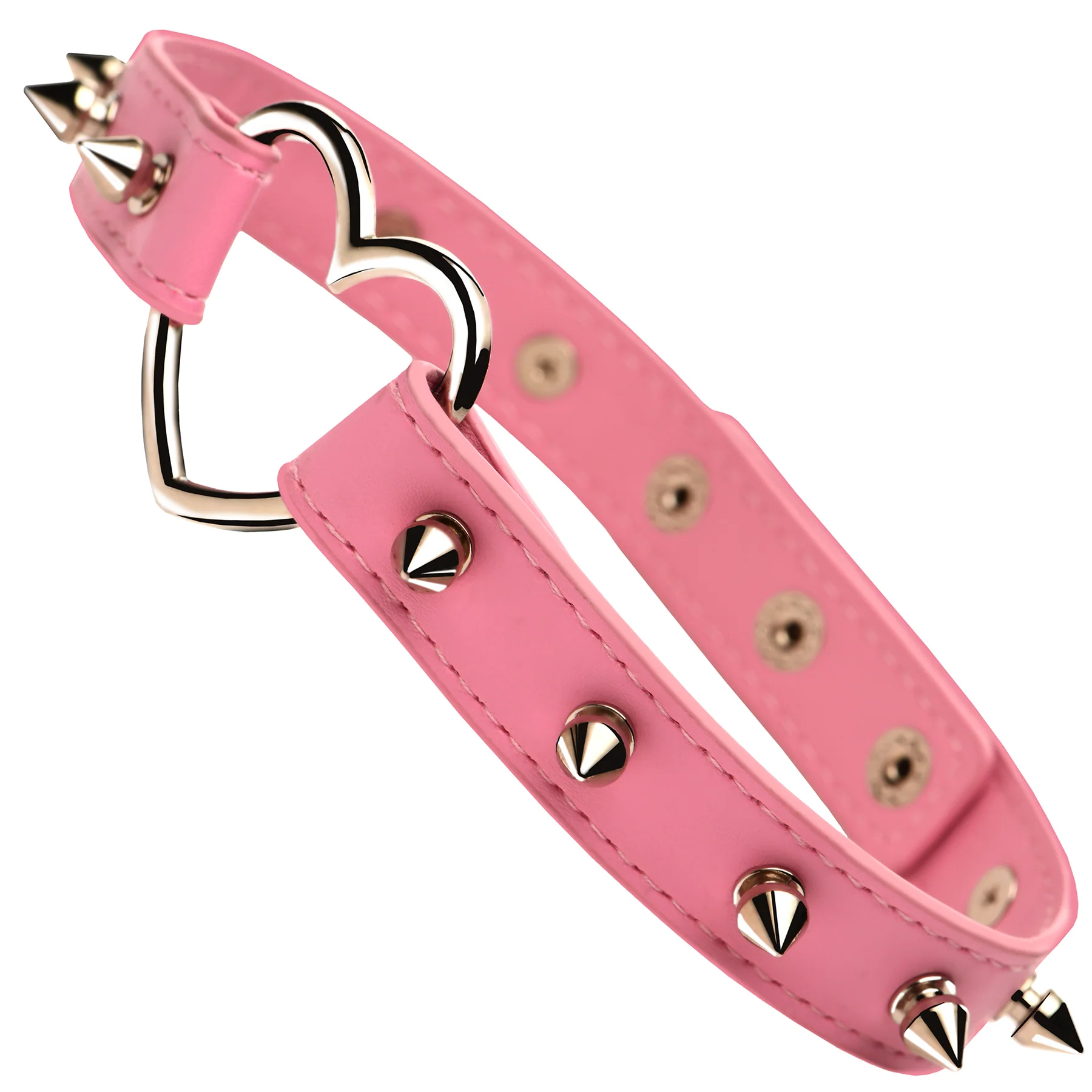 Master Series Spiked Heart Choker - Pink - Image 3