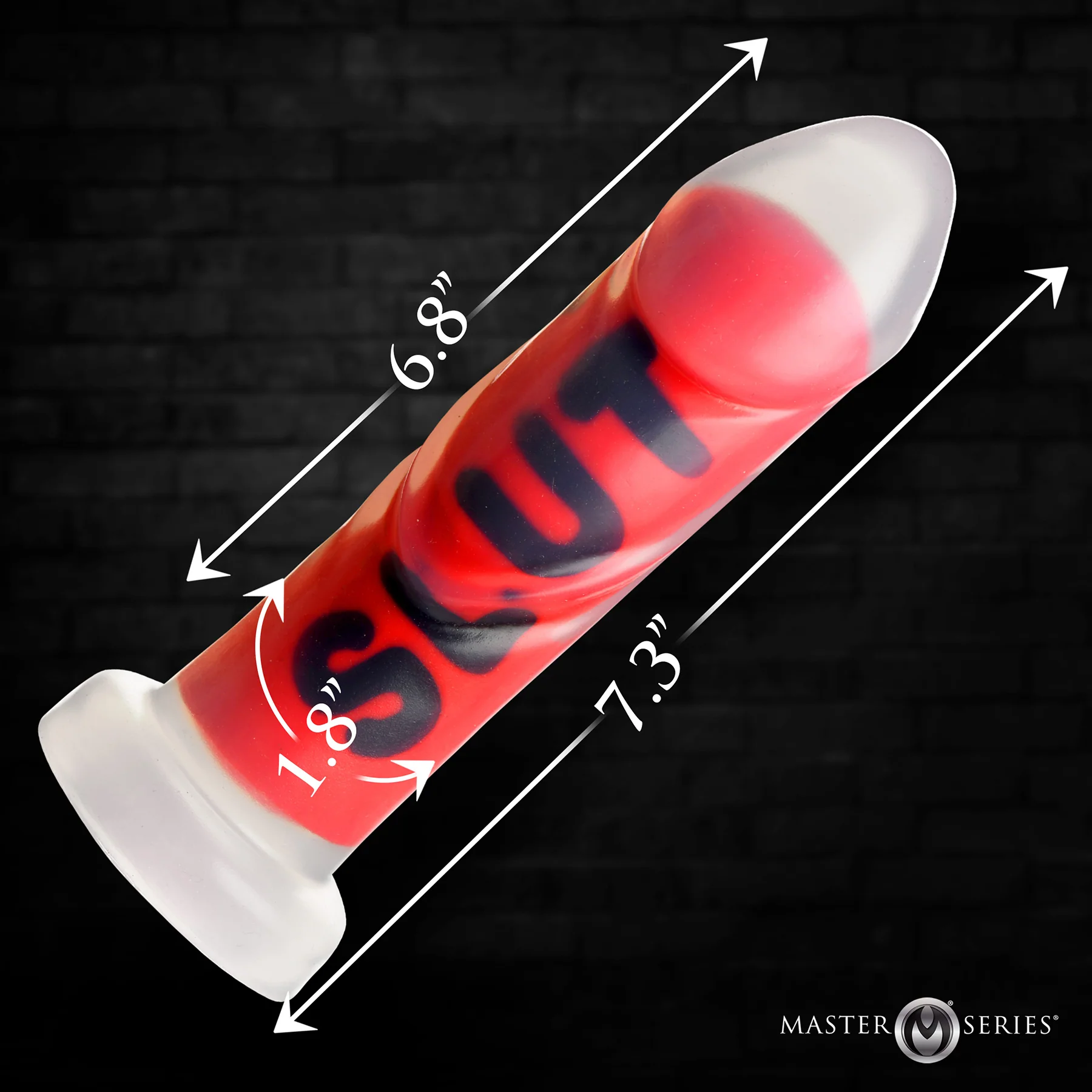 Master Series Explicit Text Silicone Dildo - Image 20
