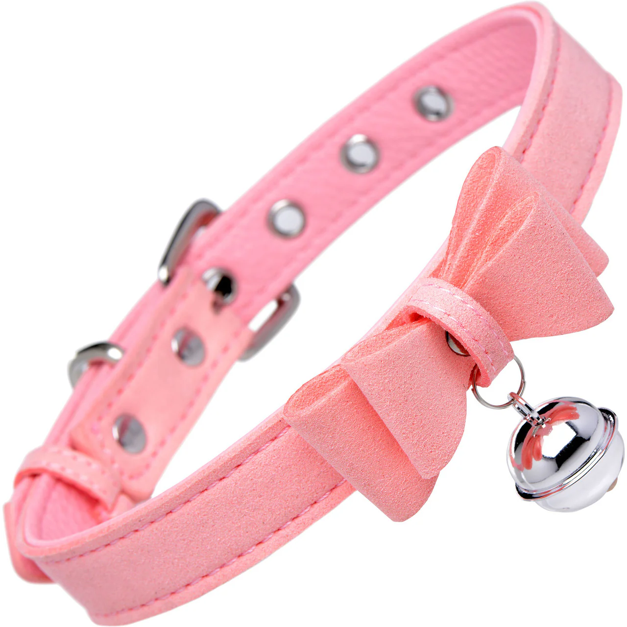 Master Series Sugar Kitty Cat Bell Collar - Pink & Silver - Image 8
