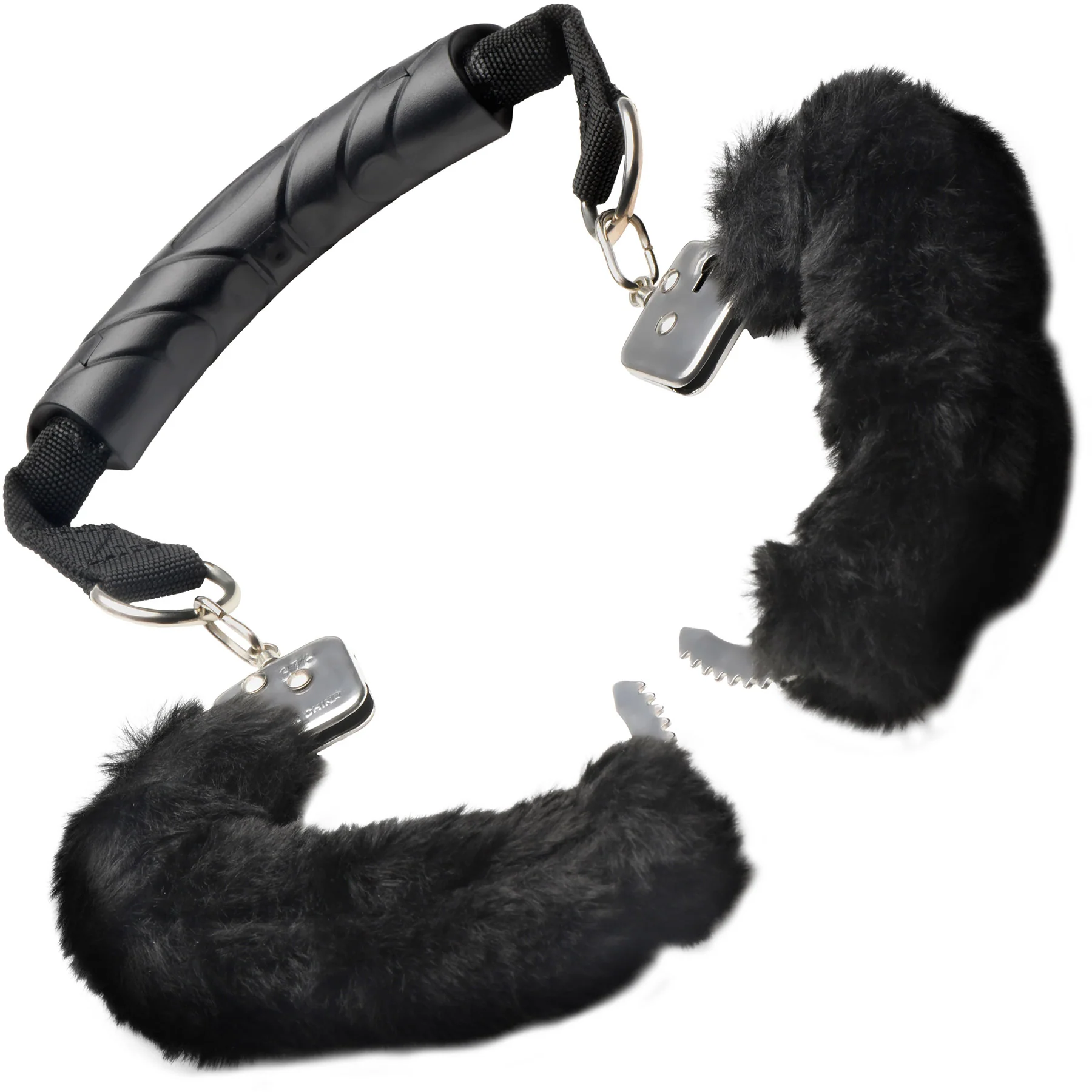 Master Series The Handler Furry Handcuffs With Handle - Image 5