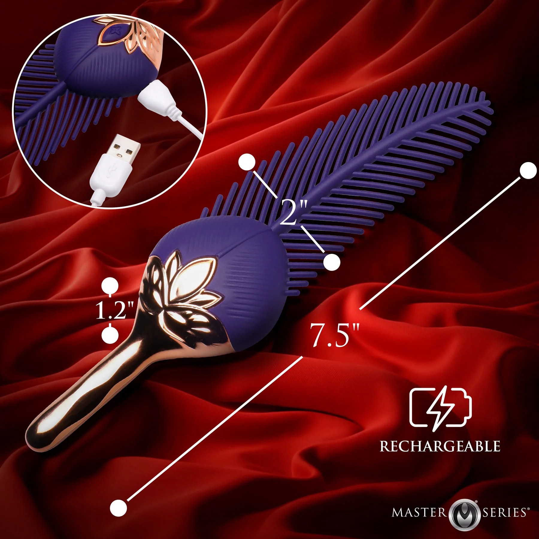 Master Series The Tickler Vibrating Silicone Feather - Image 9