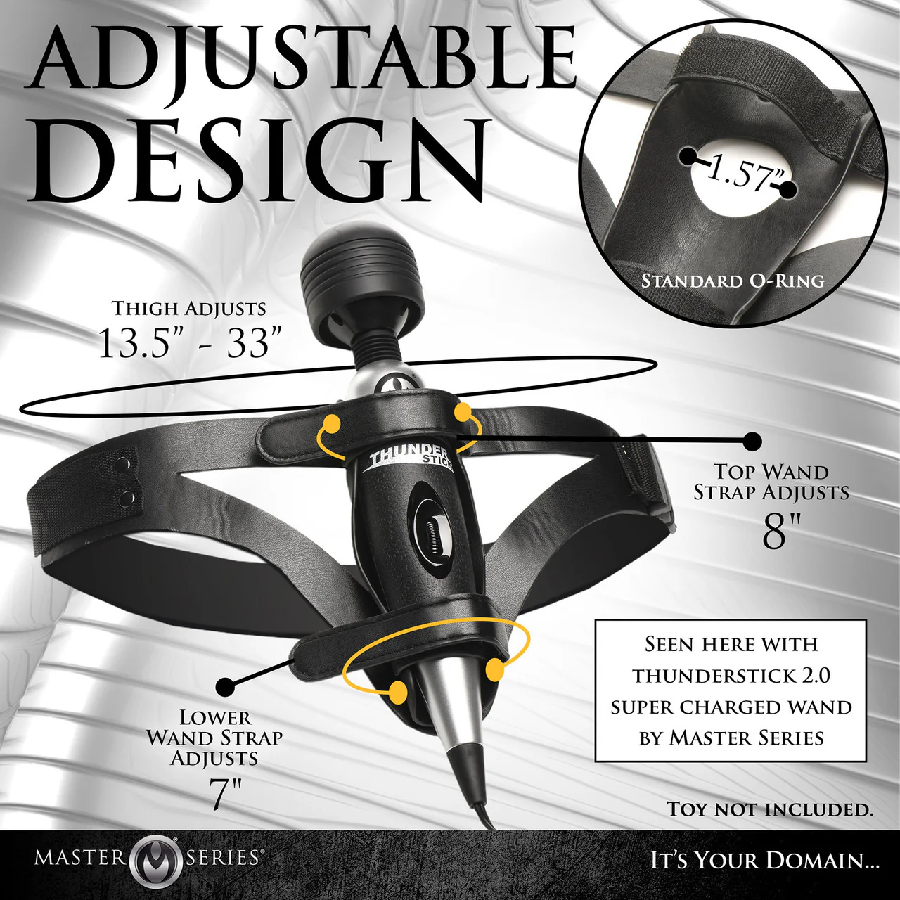 Master Series Thunder Strap Wand Thigh Harness With O-Ring - Image 14