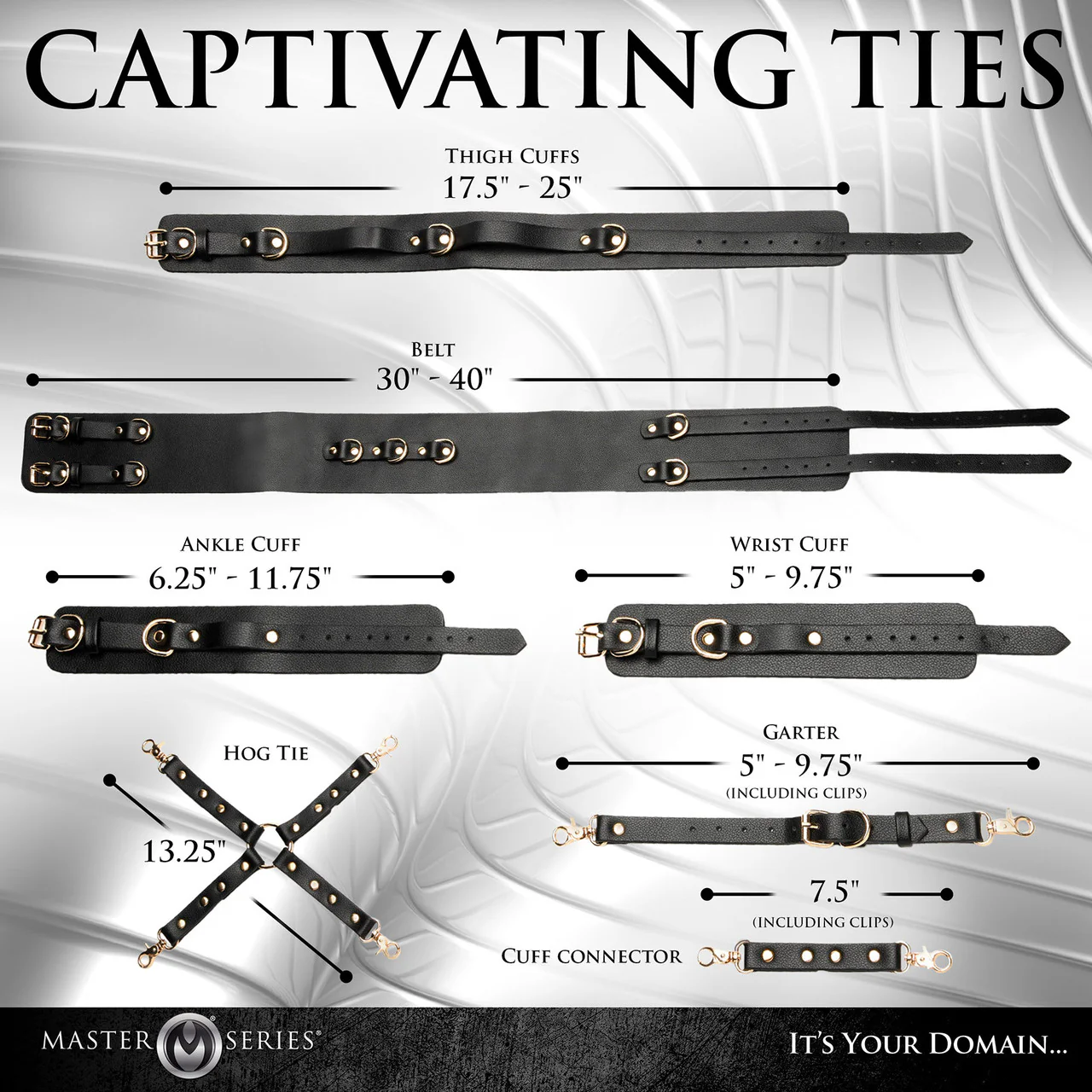 Master Series Tied Temptress Thigh Harness With Hog Tie Connector - Image 16