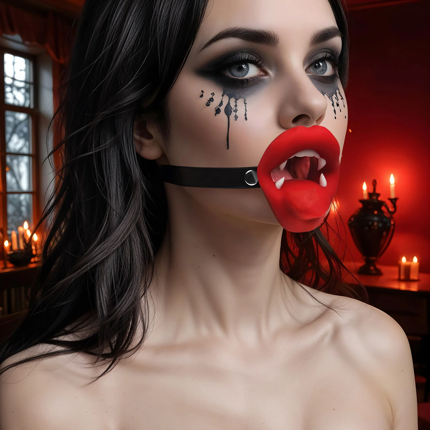 Master Series Vampire Vibrating Silicone Mouth Gag - Image 2