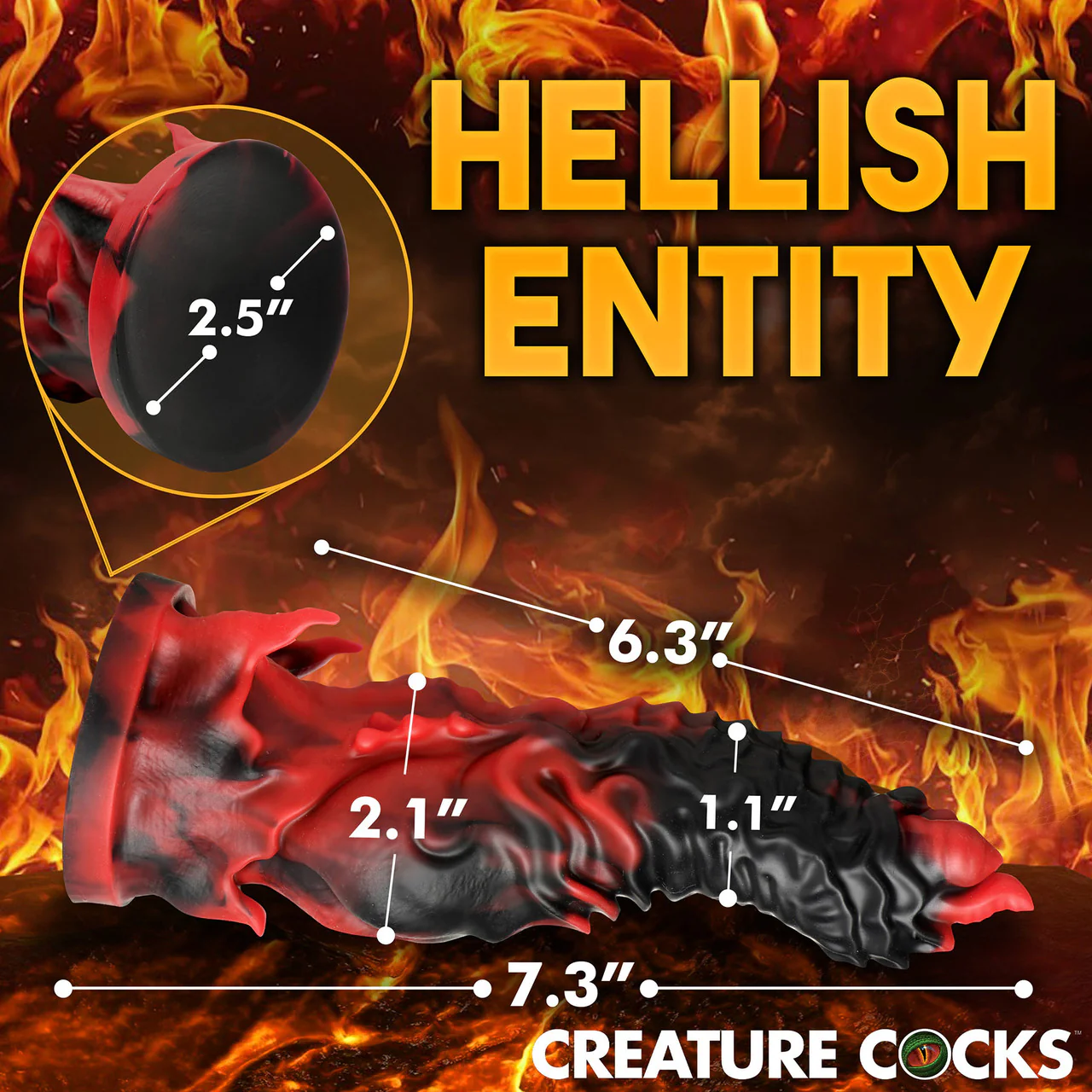 Mephisto 7.25" Silicone Suction Cup Dildo By Creature Cocks - Image 11