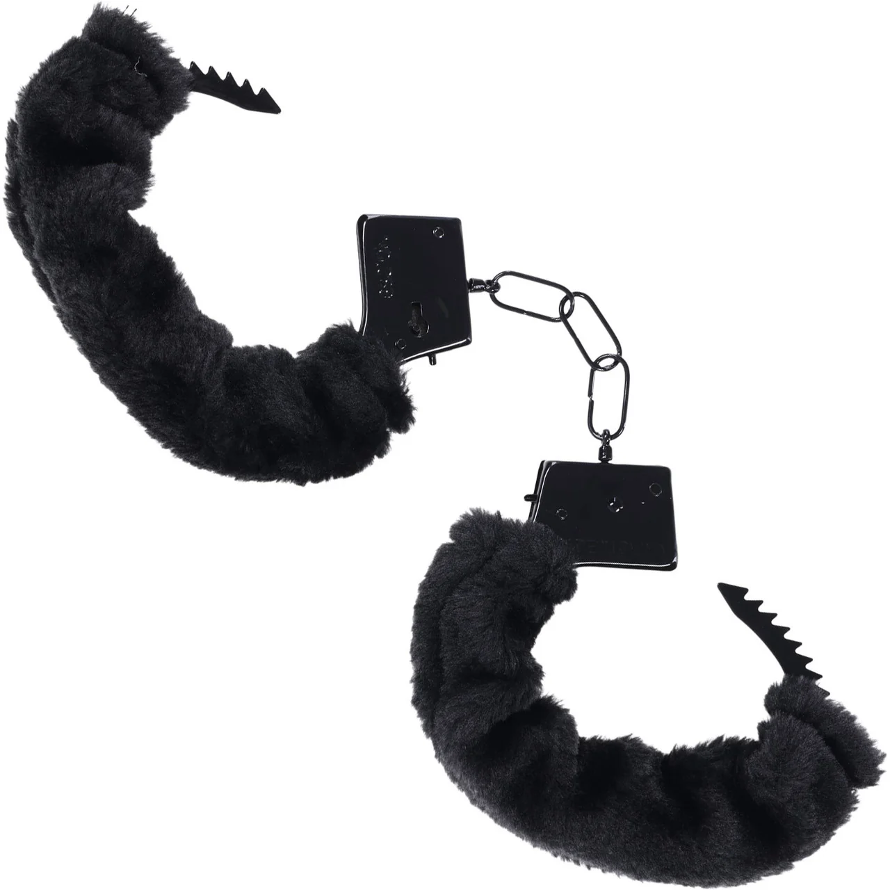MERCI Fluff Cuffs Furry Handcuffs By Doc Johnson - Black - Image 4