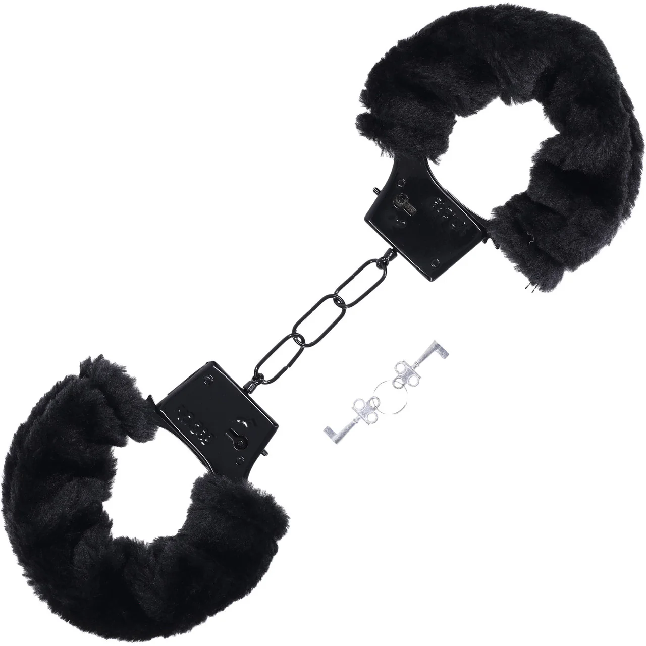 MERCI Fluff Cuffs Furry Handcuffs By Doc Johnson - Black - Image 5
