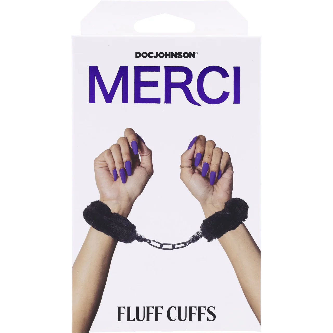 MERCI Fluff Cuffs Furry Handcuffs By Doc Johnson - Black - Image 6