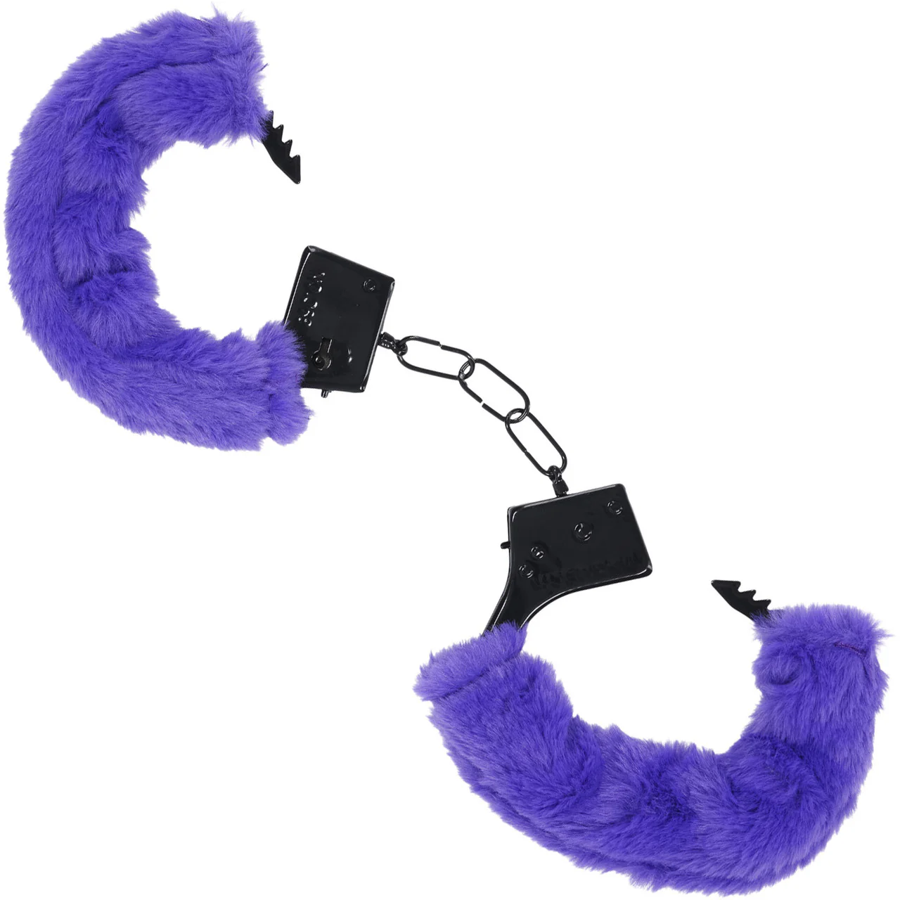 MERCI Fluff Cuffs Furry Handcuffs By Doc Johnson - Violet - Image 3