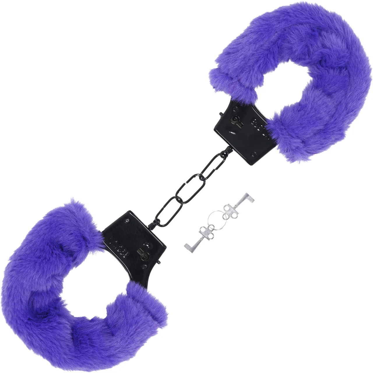 MERCI Fluff Cuffs Furry Handcuffs By Doc Johnson - Violet - Image 4