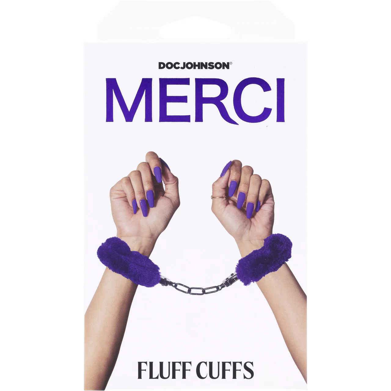 MERCI Fluff Cuffs Furry Handcuffs By Doc Johnson - Violet - Image 6
