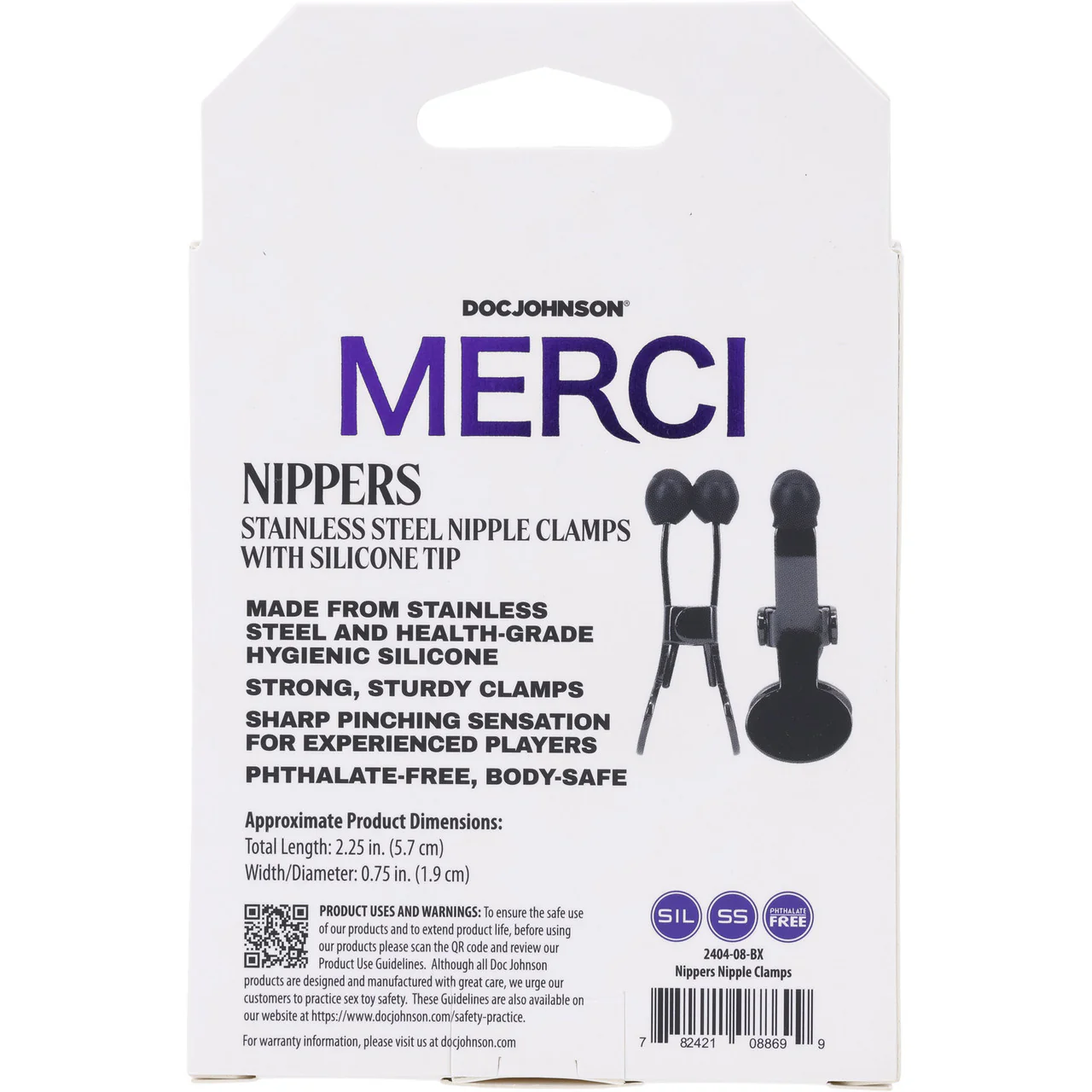 MERCI Nippers Stainless Steel Nipple Clamps With Silicone Tips By Doc Johnson - Image 6